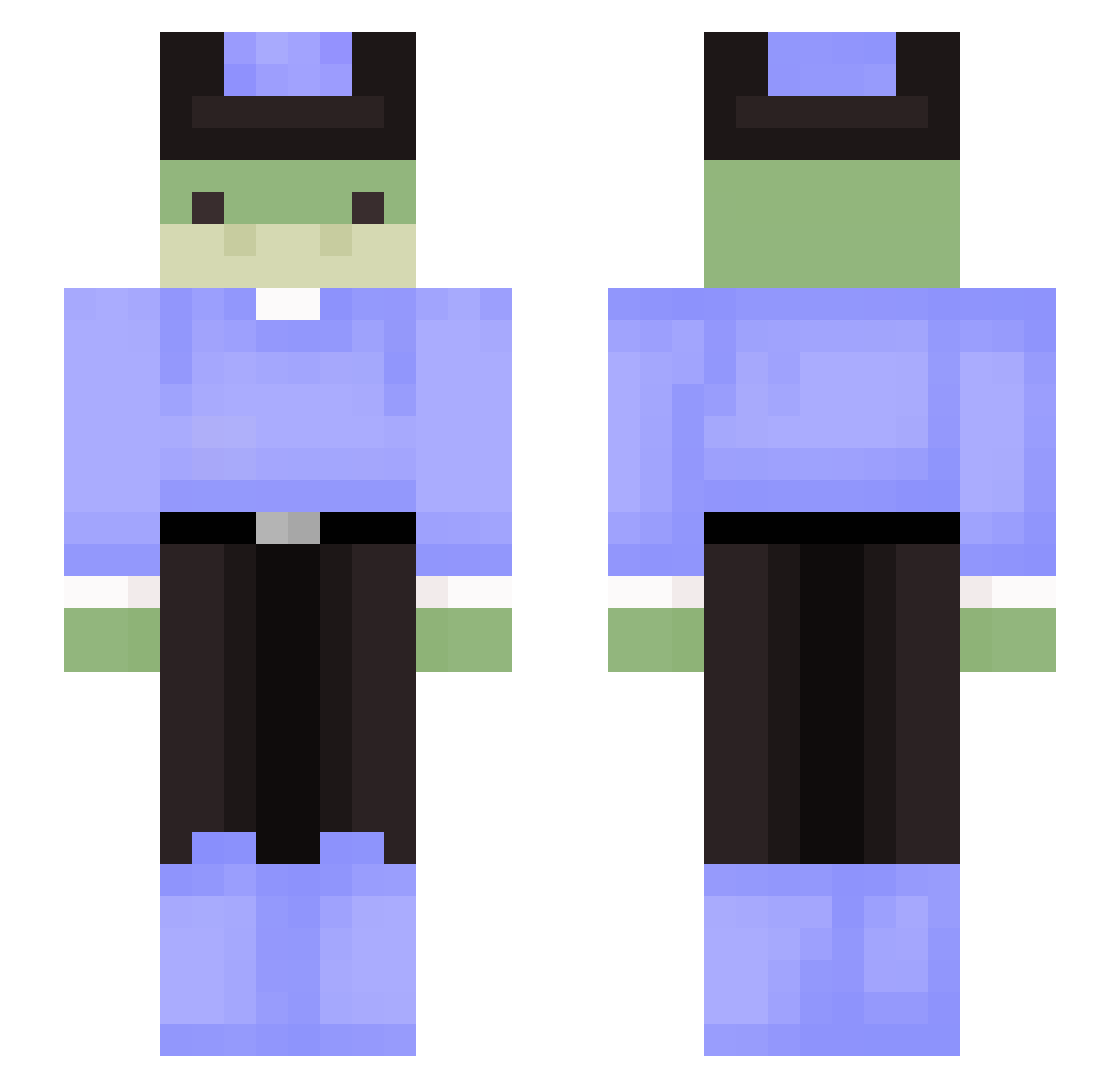Matesho Minecraft skin, front and back view