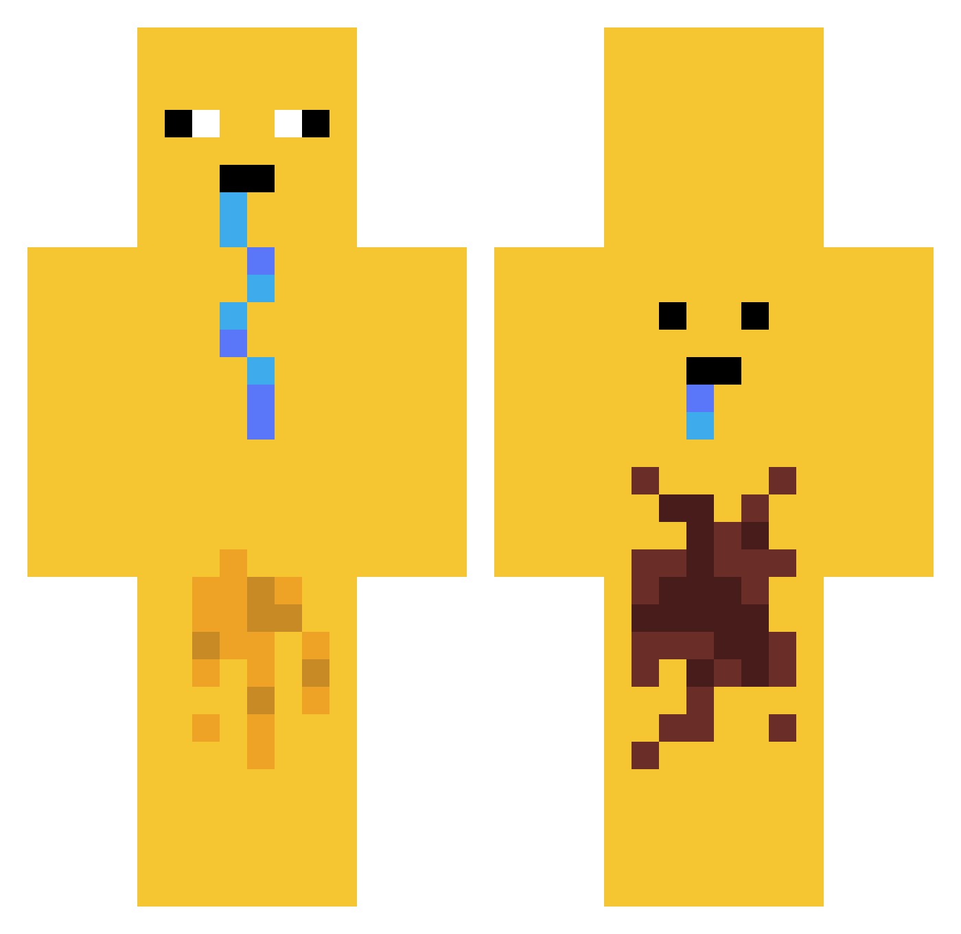 CaptainSamDG Minecraft skin, front and back view