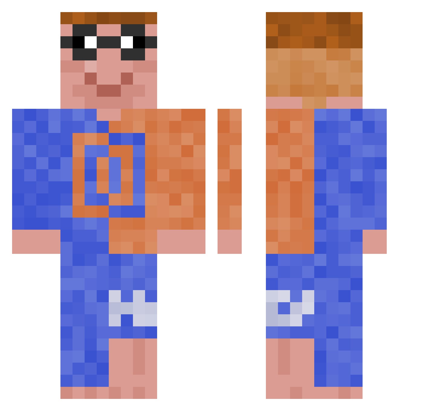 crusty_gerbil Minecraft skin, front and back view