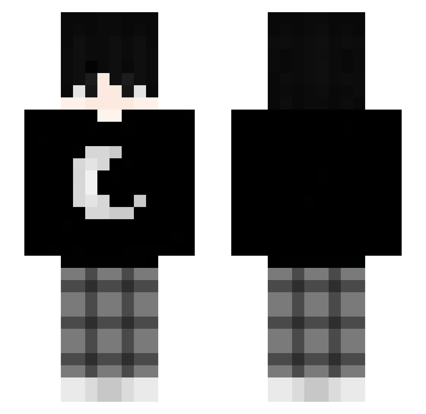 woflas Minecraft skin, front and back view