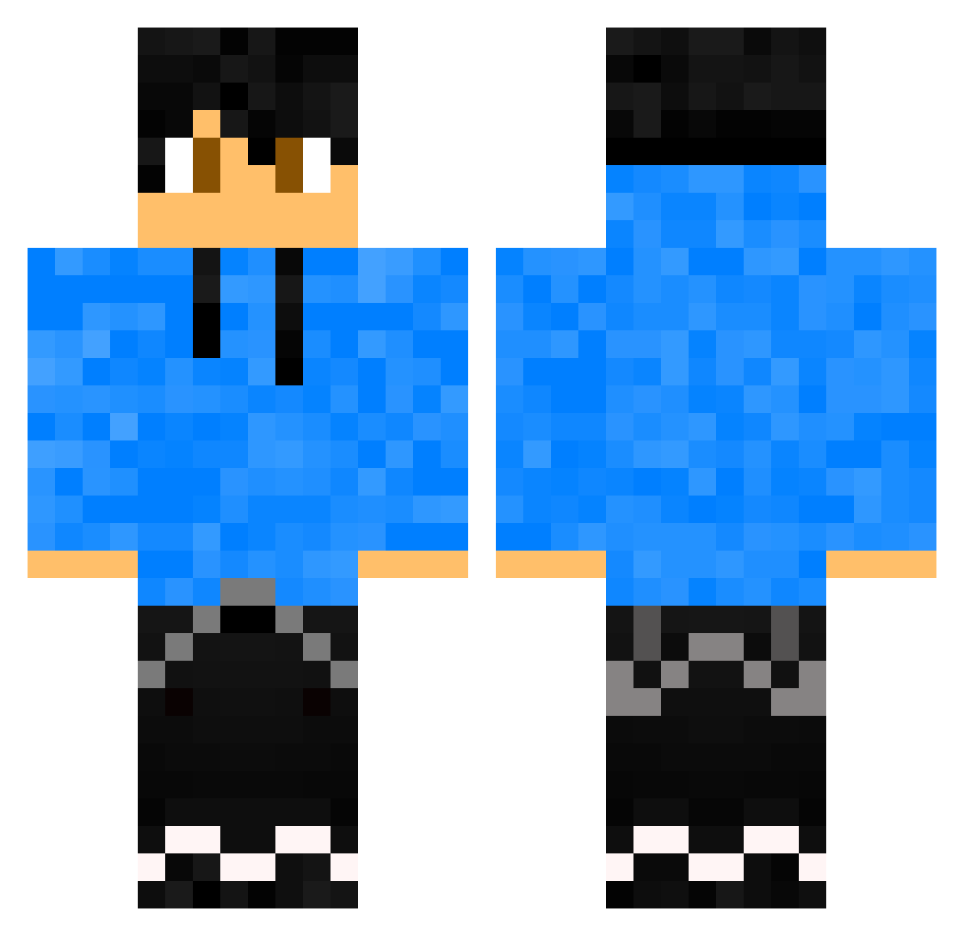 UsbGamer Minecraft skin, front and back view