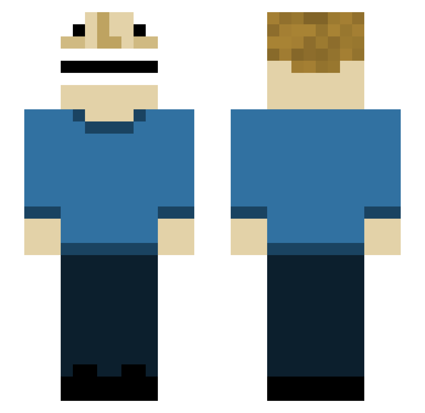 Timen10 Minecraft skin, front and back view