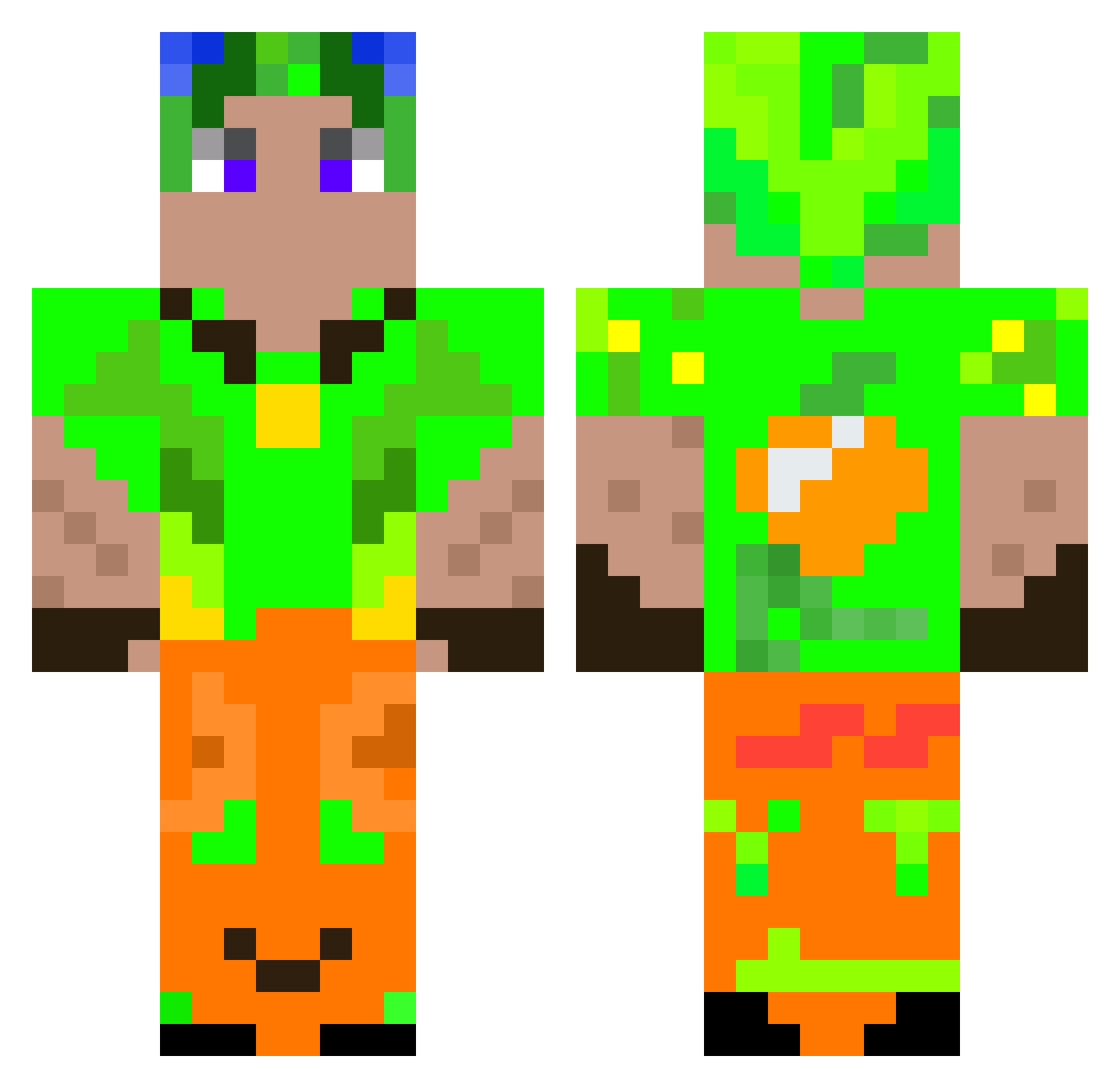 TaiKinaiSki Minecraft skin, front and back view