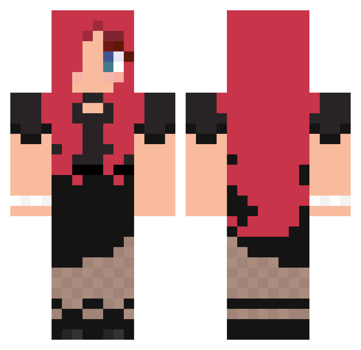 Edythe Minecraft skin, front and back view