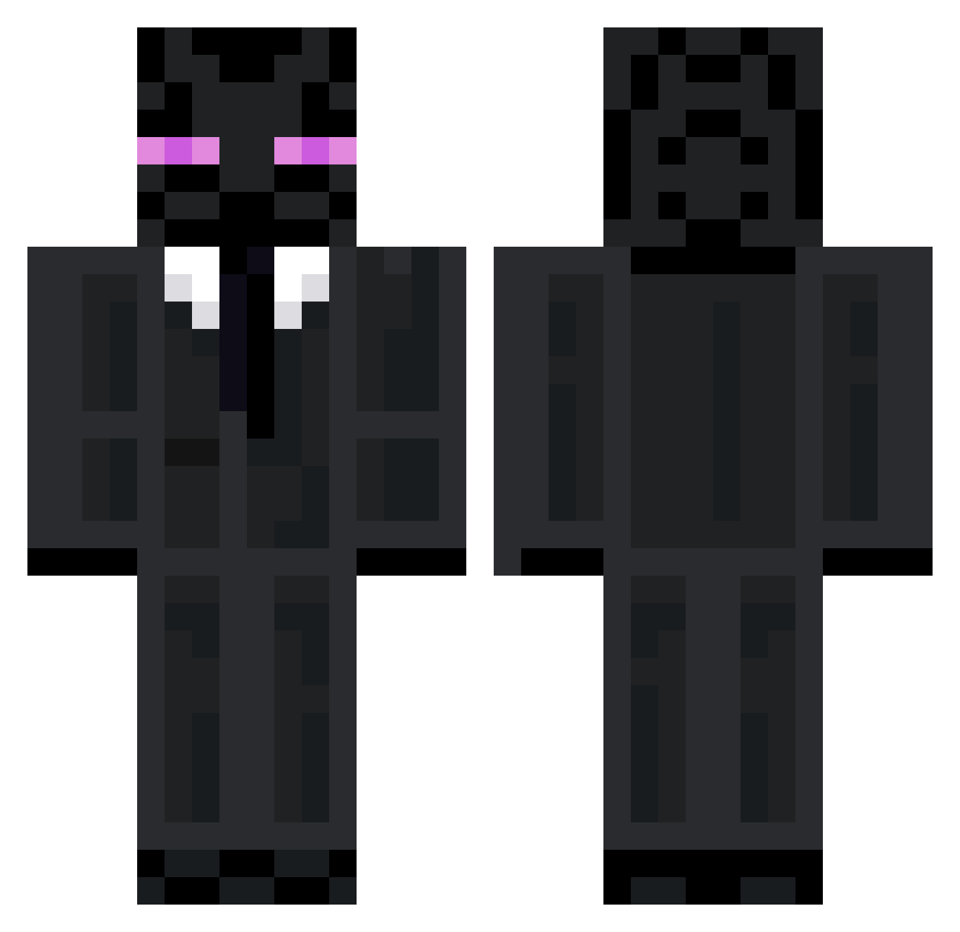 W3bbs Minecraft skin, front and back view