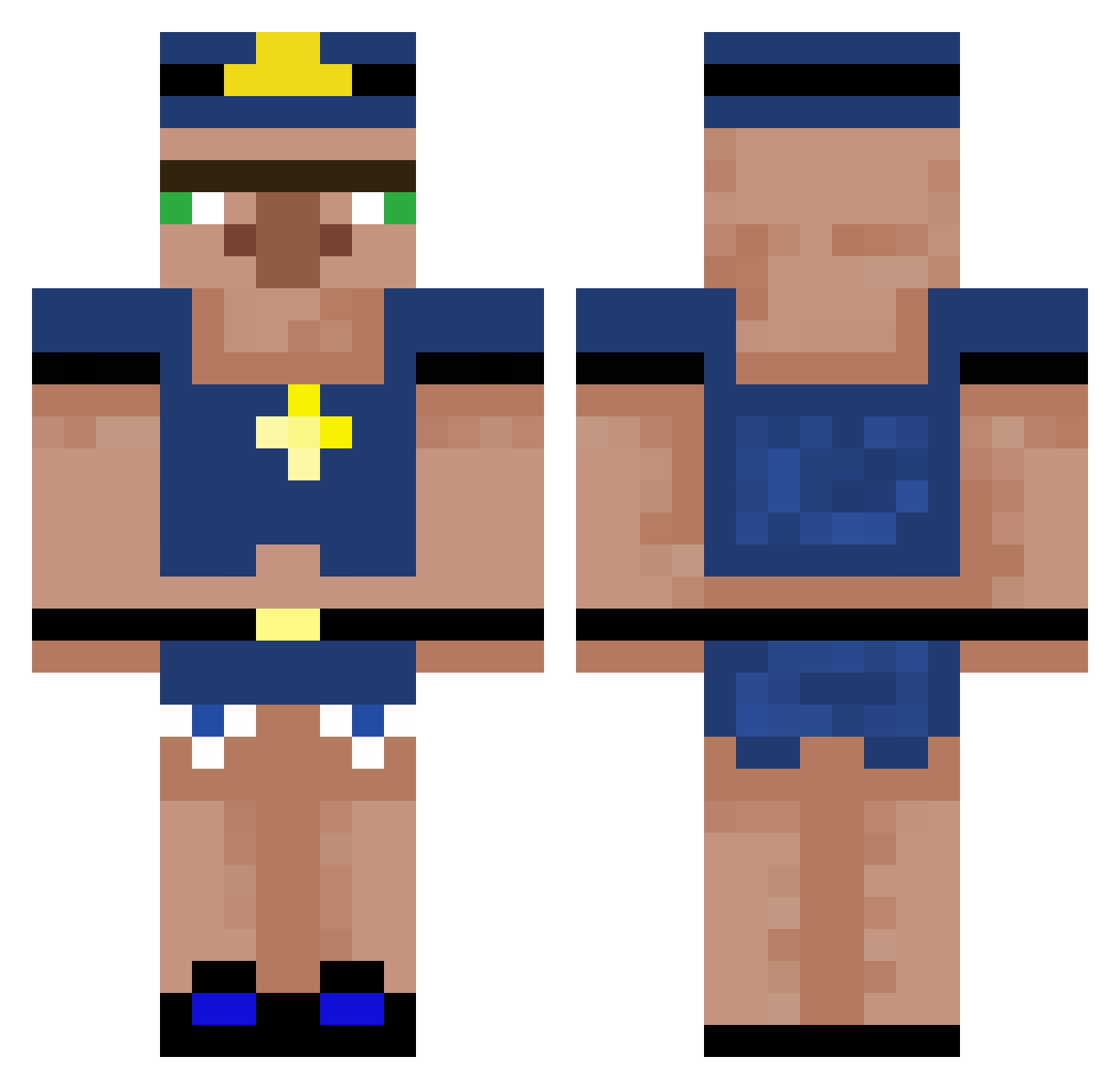 toiletmaster99 Minecraft skin, front and back view