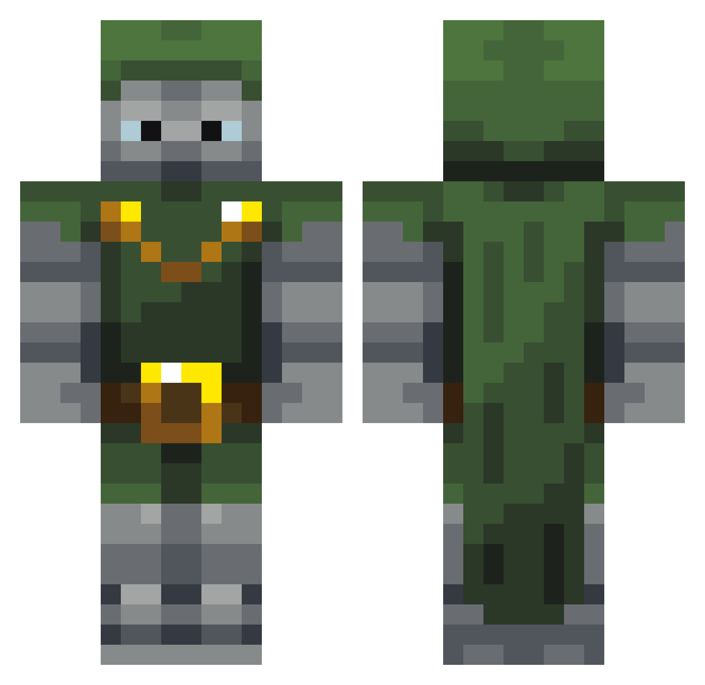Bahooba Minecraft skin, front and back view
