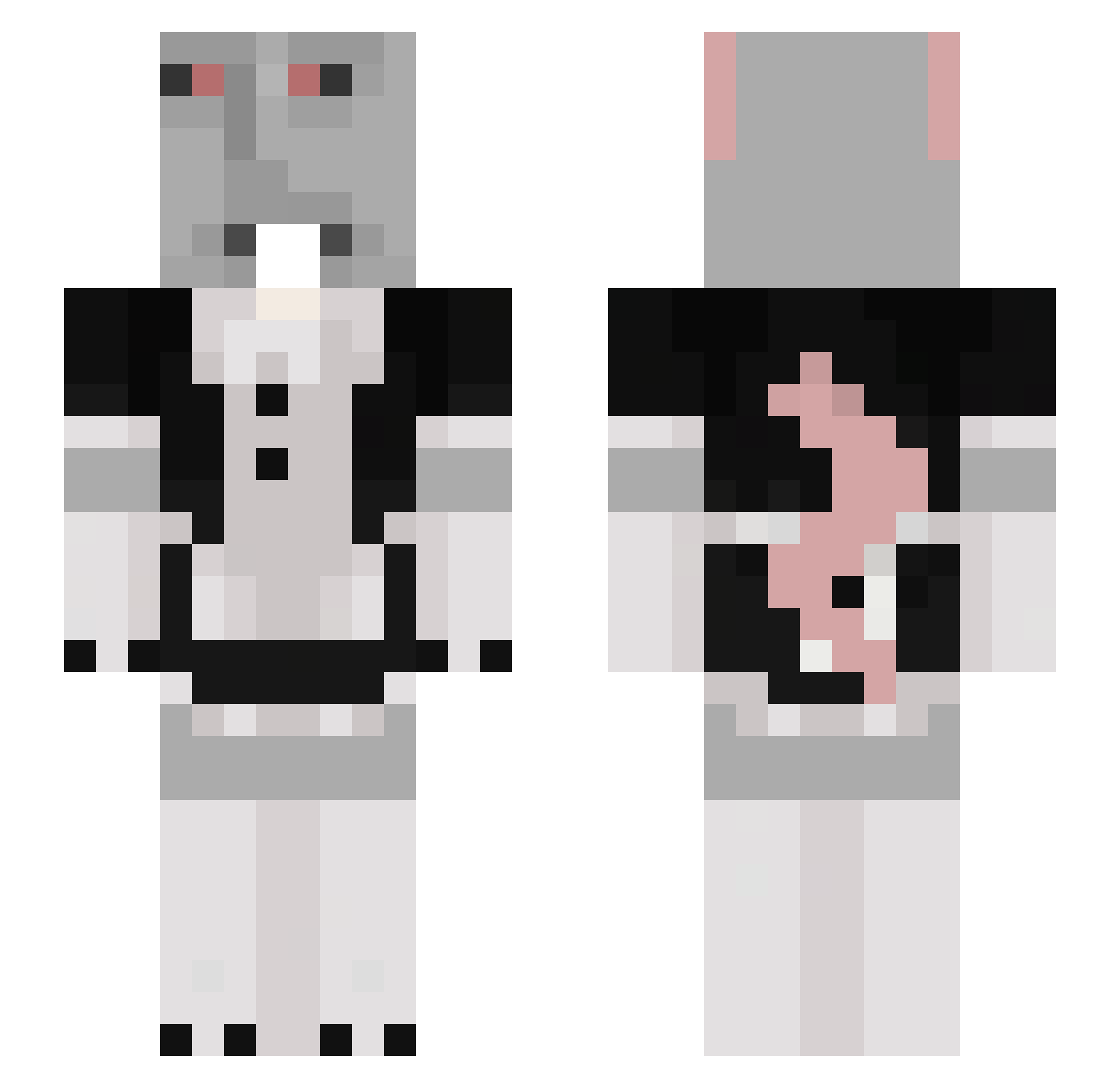 xapzfu Minecraft skin, front and back view