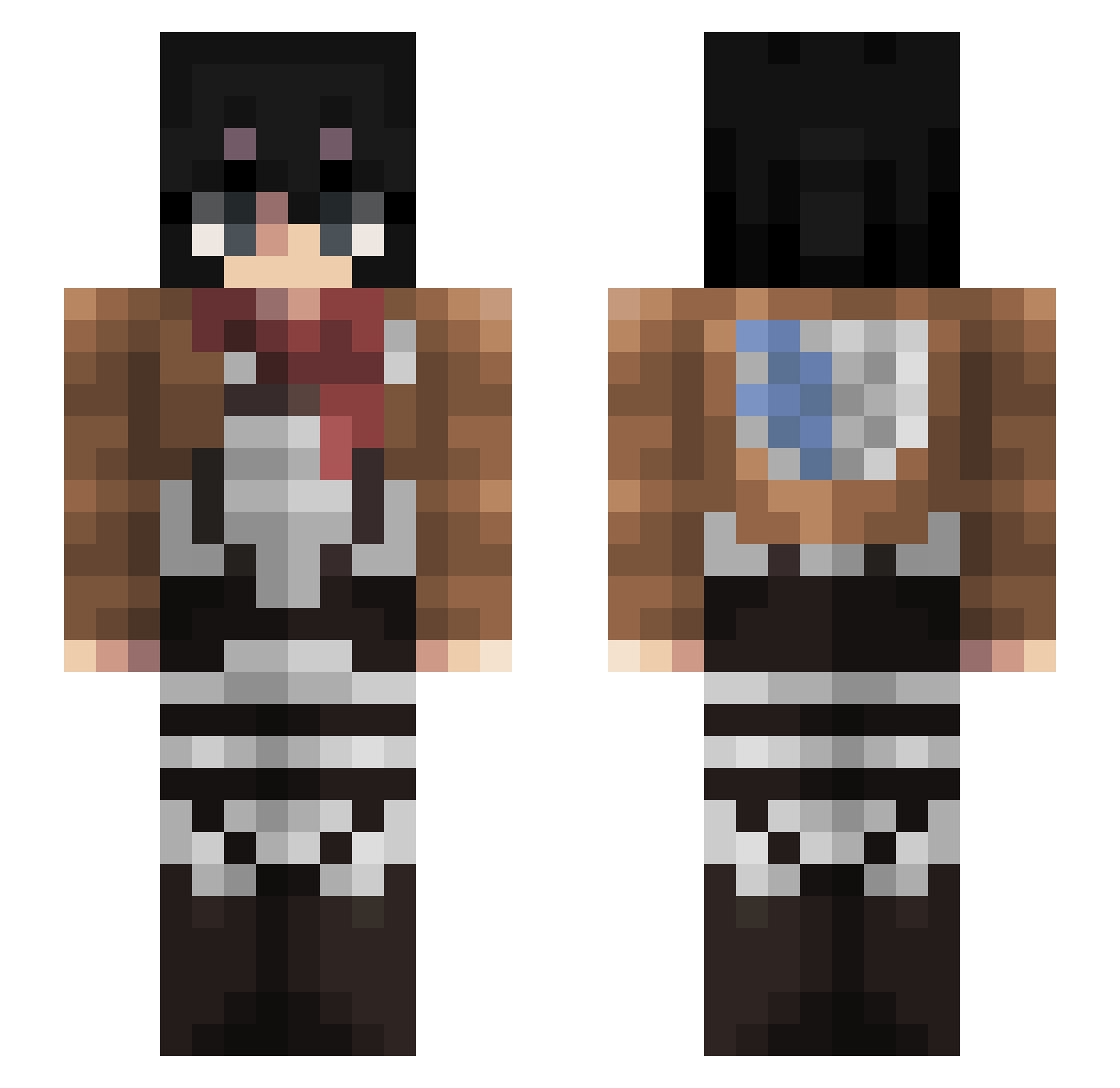 Nyo15 Minecraft skin, front and back view