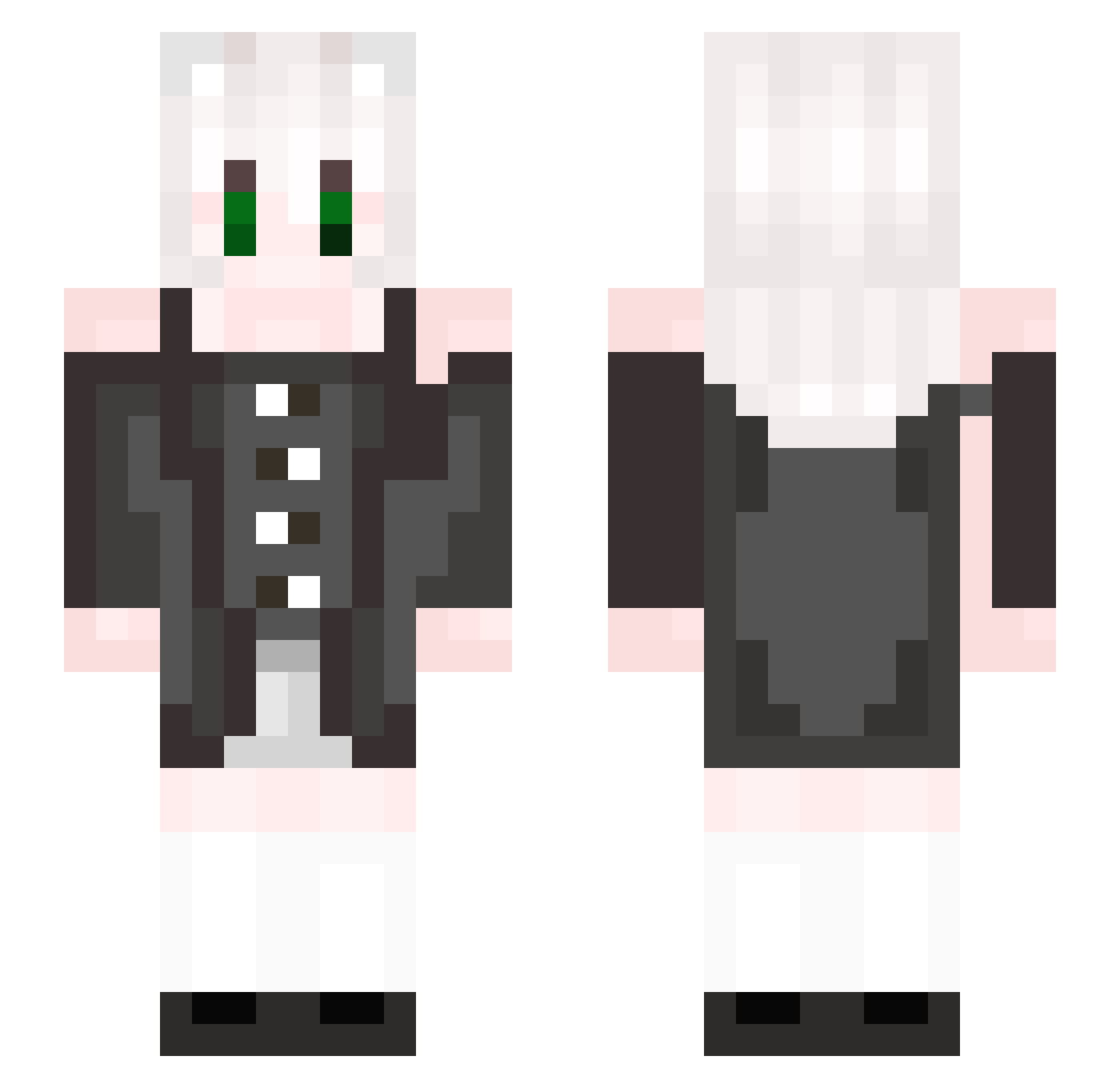 Zerotart Minecraft skin, front and back view