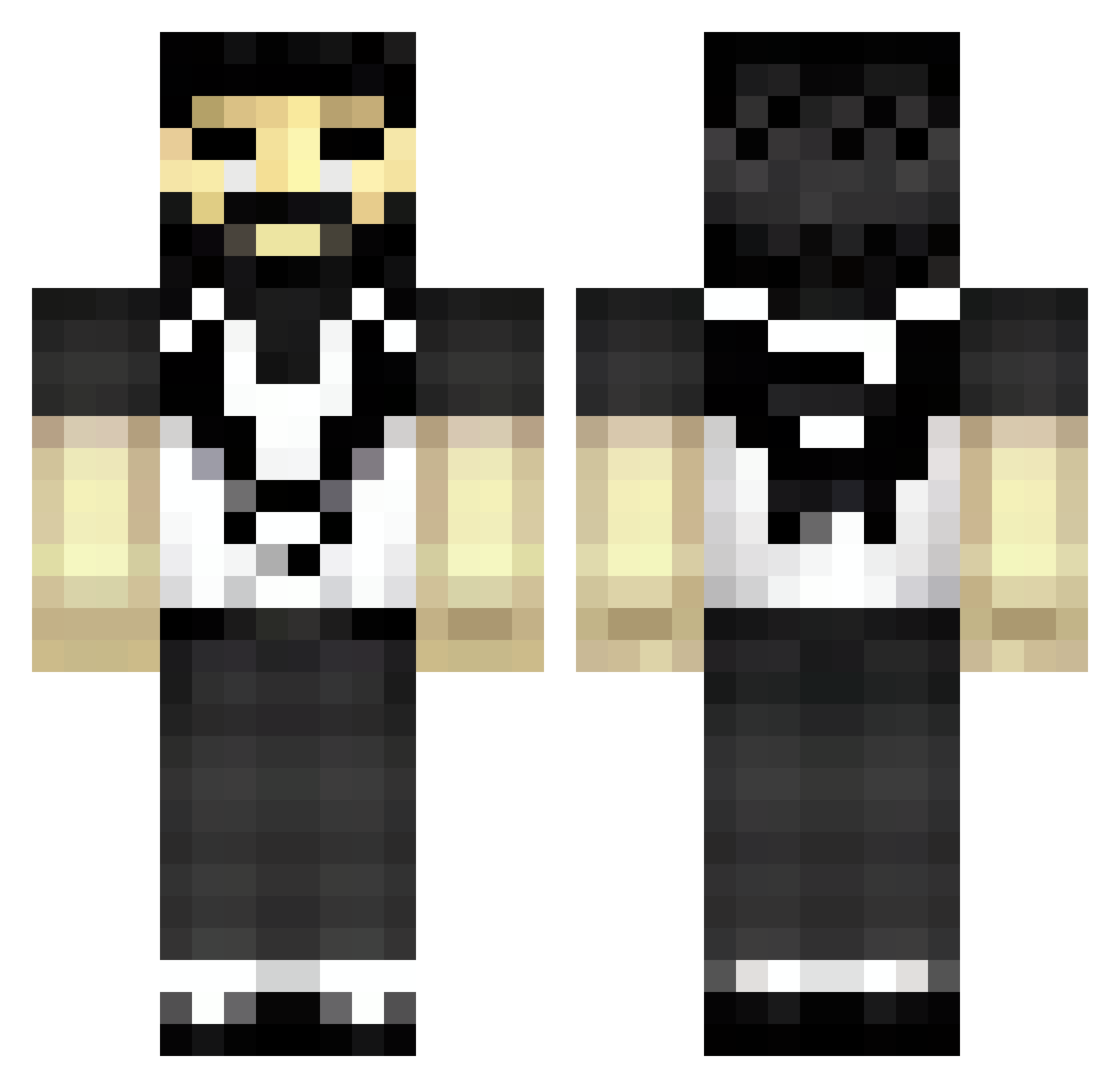 Jitling Minecraft skin, front and back view