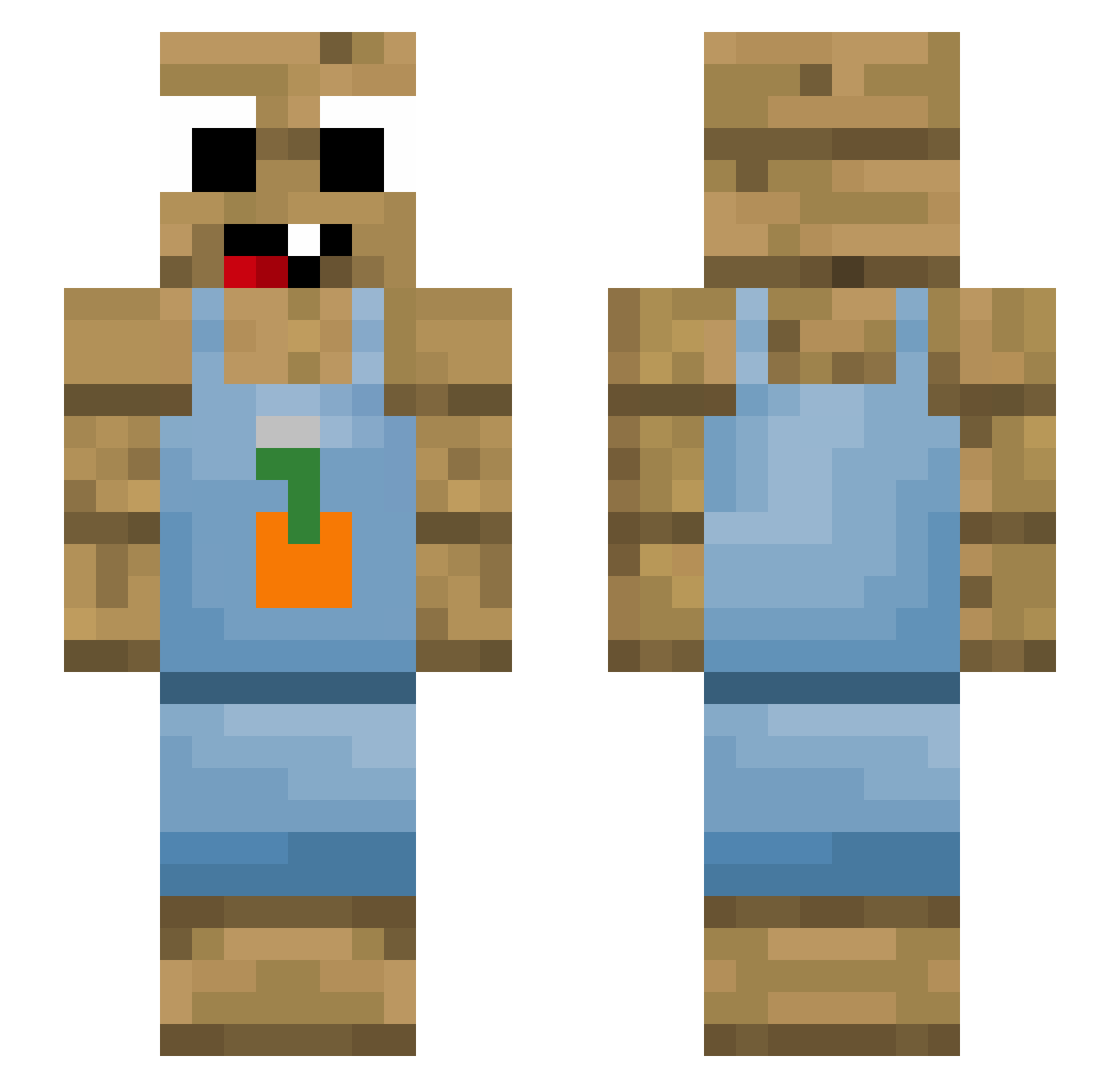Neelyth Minecraft skin, front and back view
