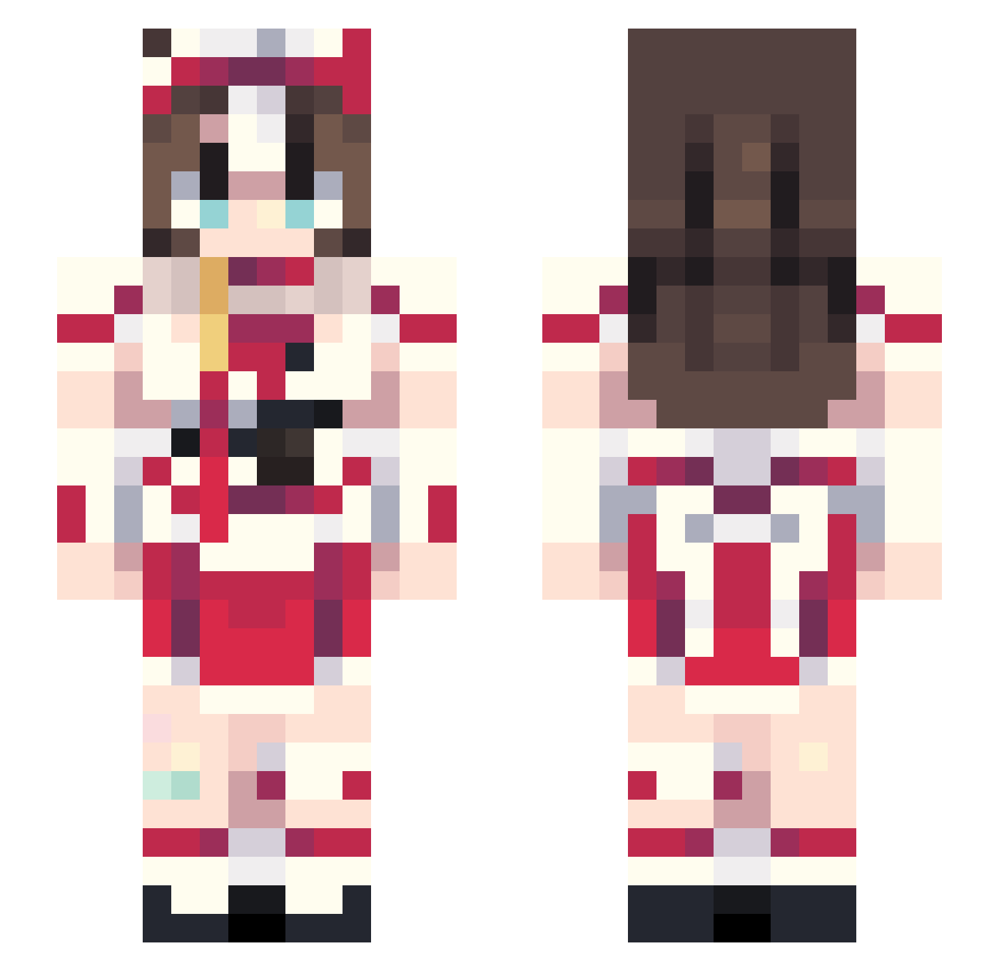 VTubers Minecraft skin, front and back view