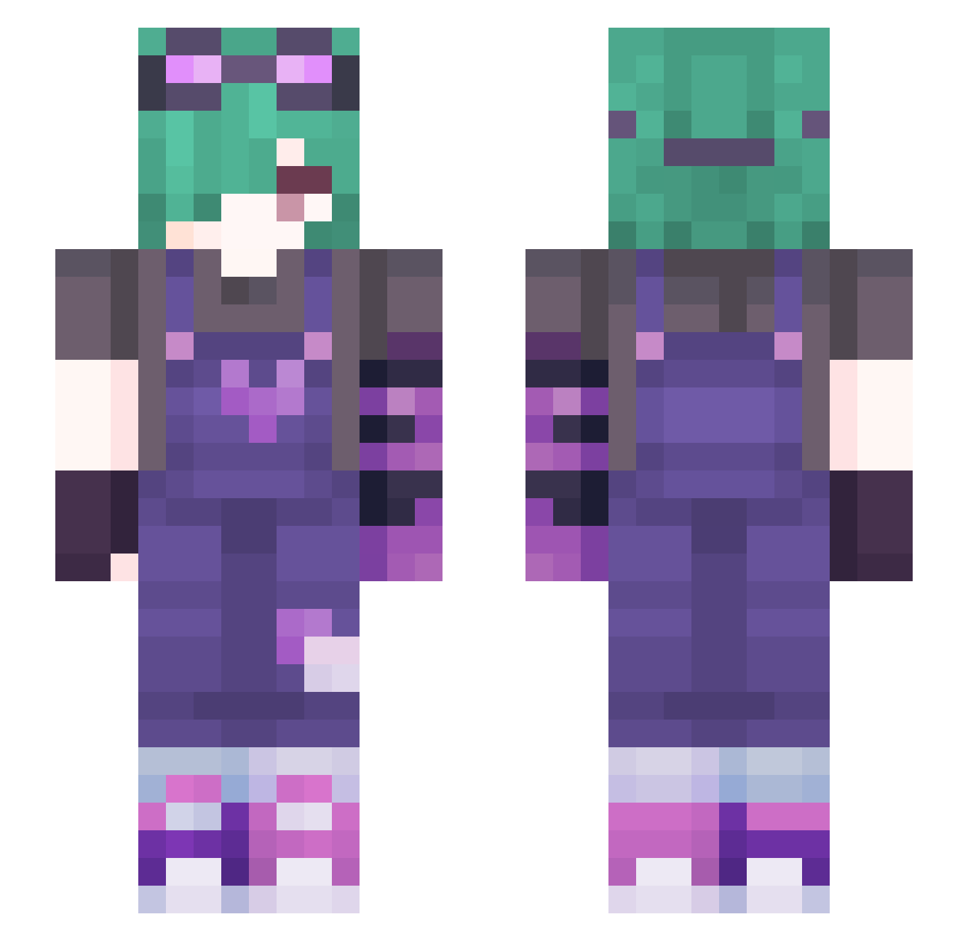 verseyy Minecraft skin, front and back view