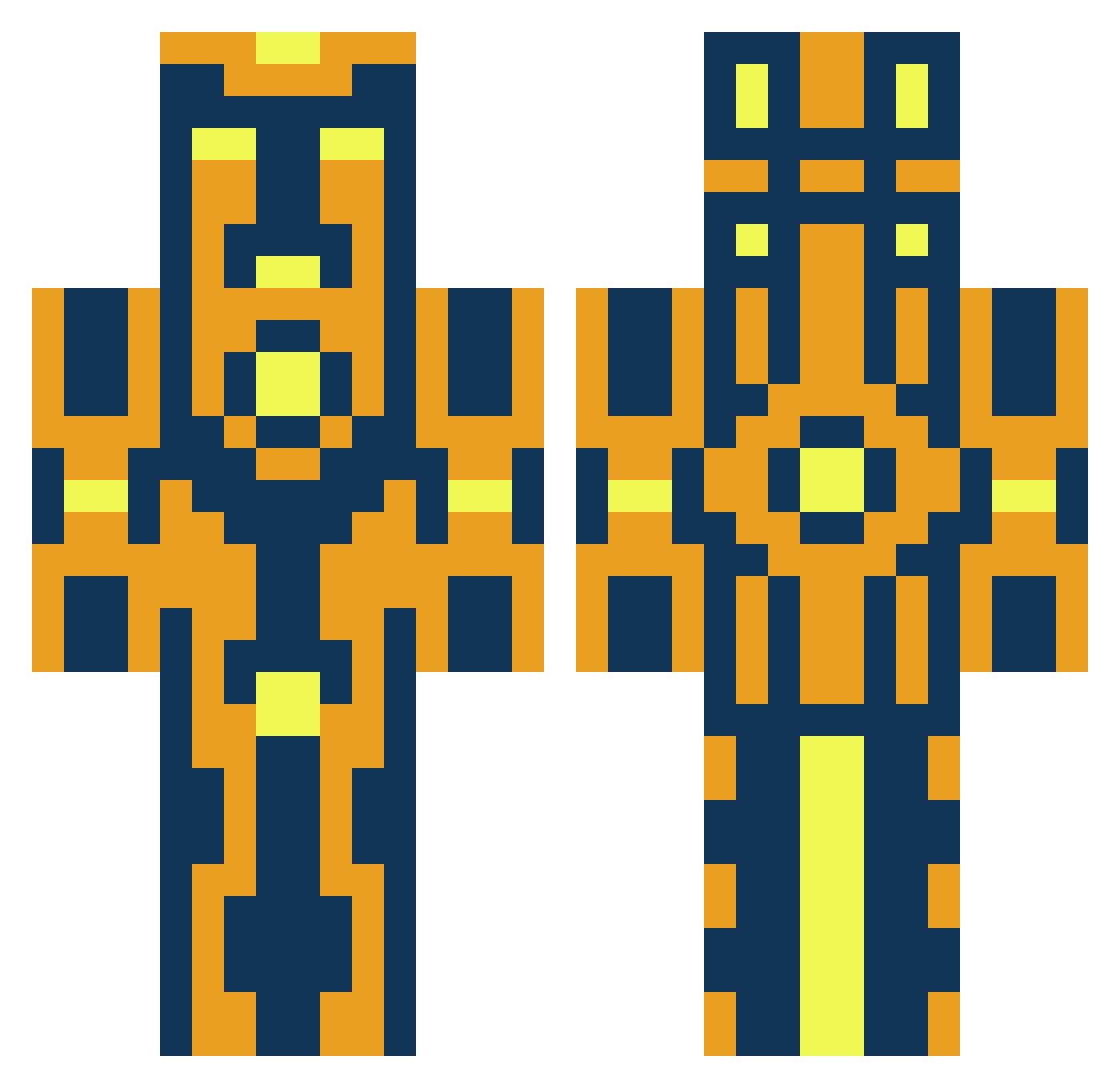 QuasarLuke314 Minecraft skin, front and back view