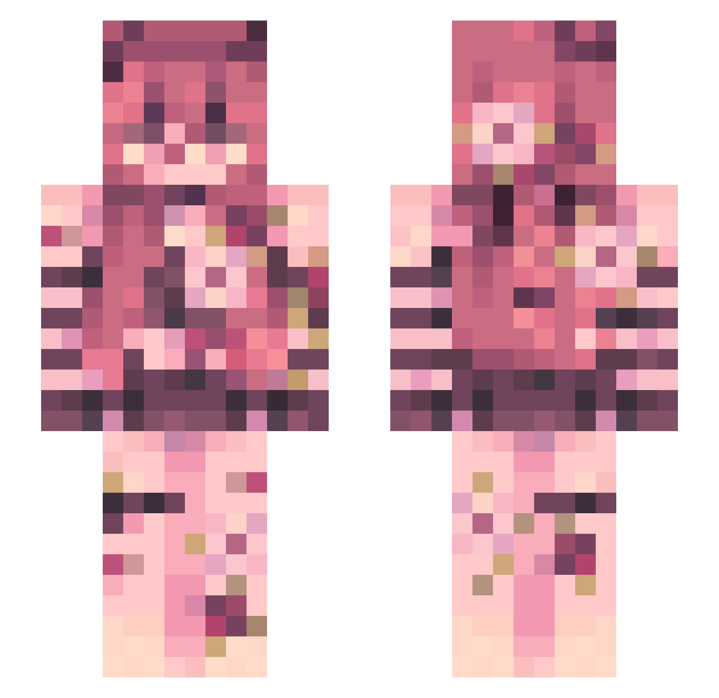AngelicWren Minecraft skin, front and back view