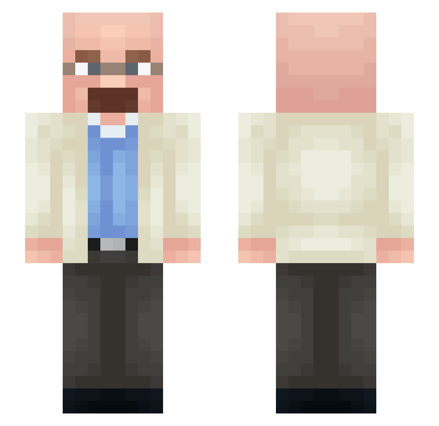Nick4536 Minecraft skin, front and back view