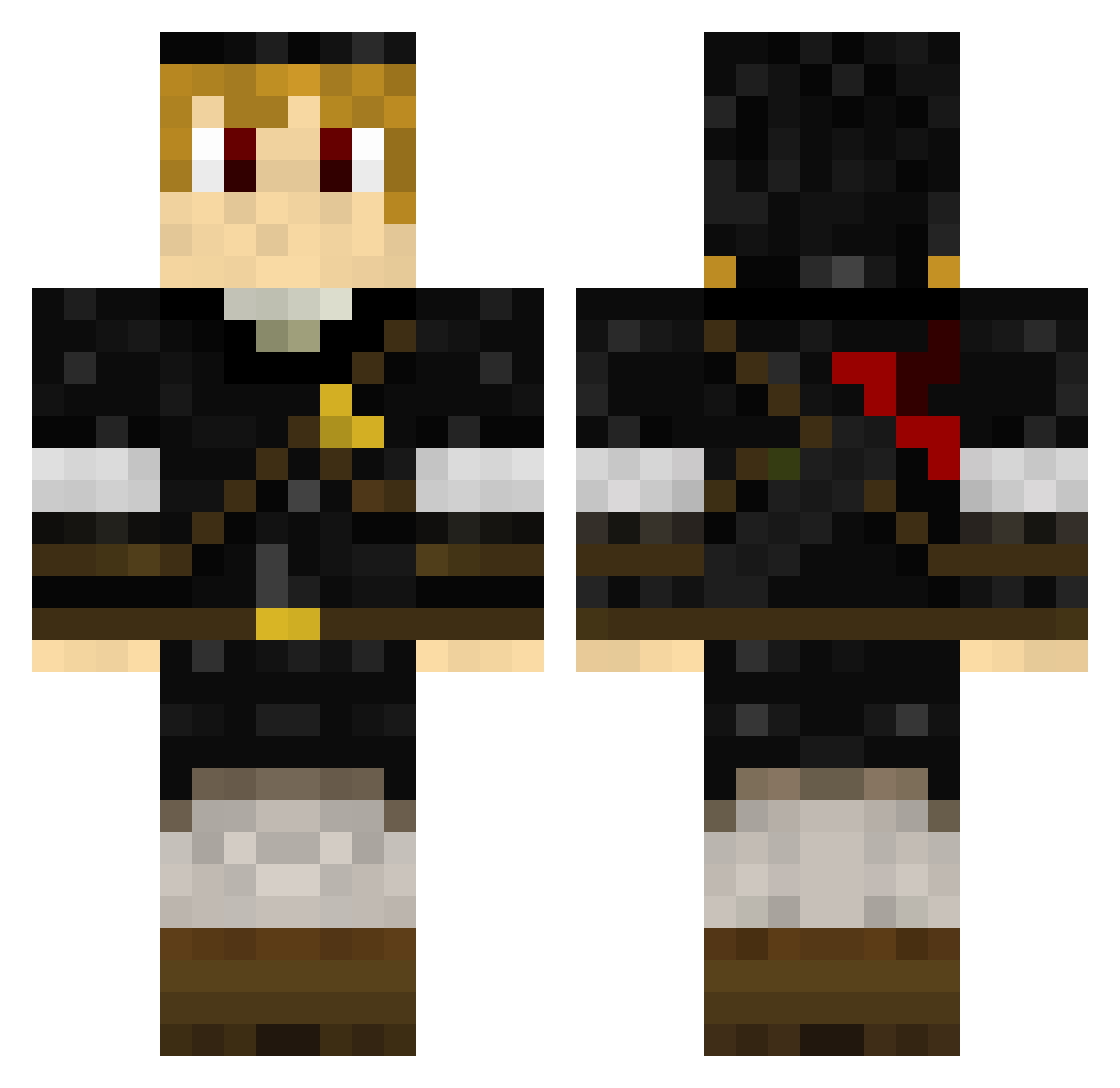 Workplace Minecraft skin, front and back view