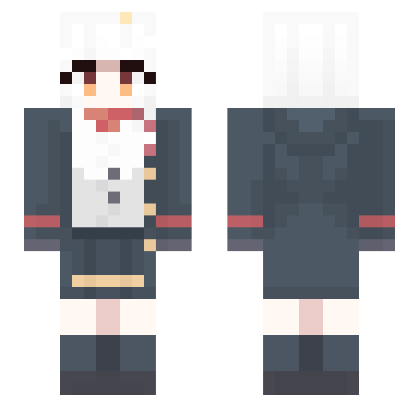 Awrukii Minecraft skin, front and back view