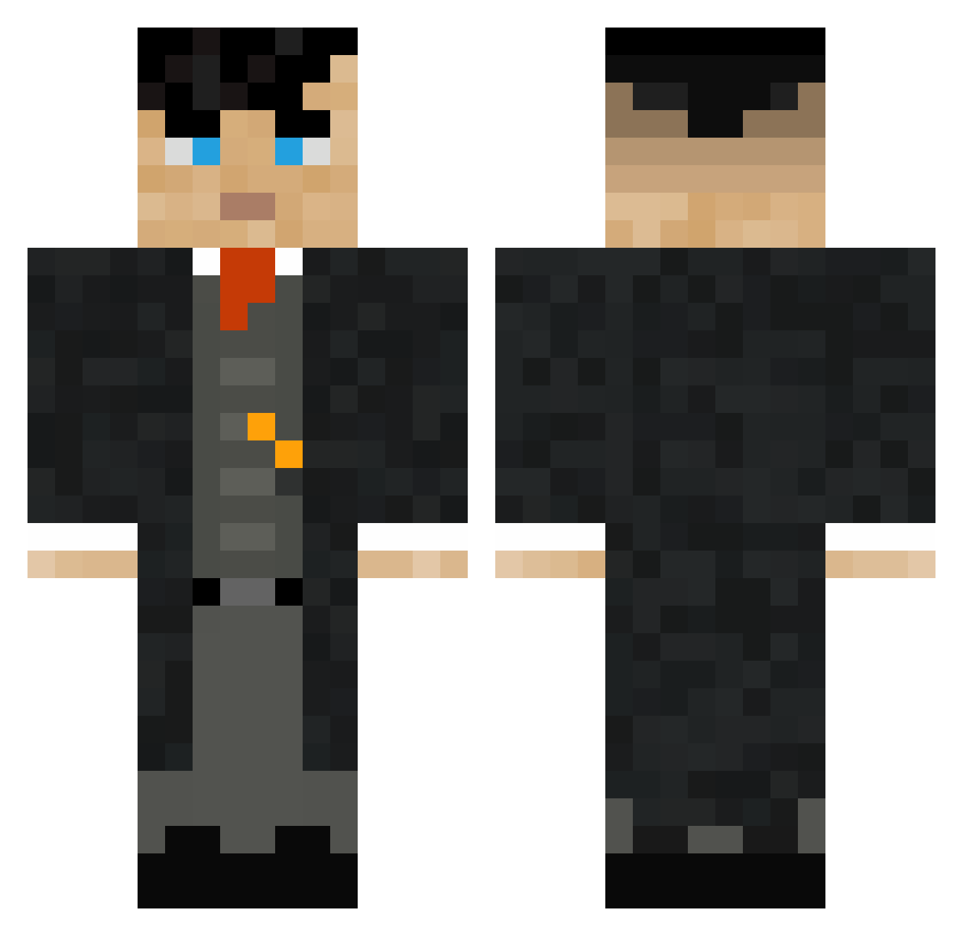 Scar25 Minecraft skin, front and back view