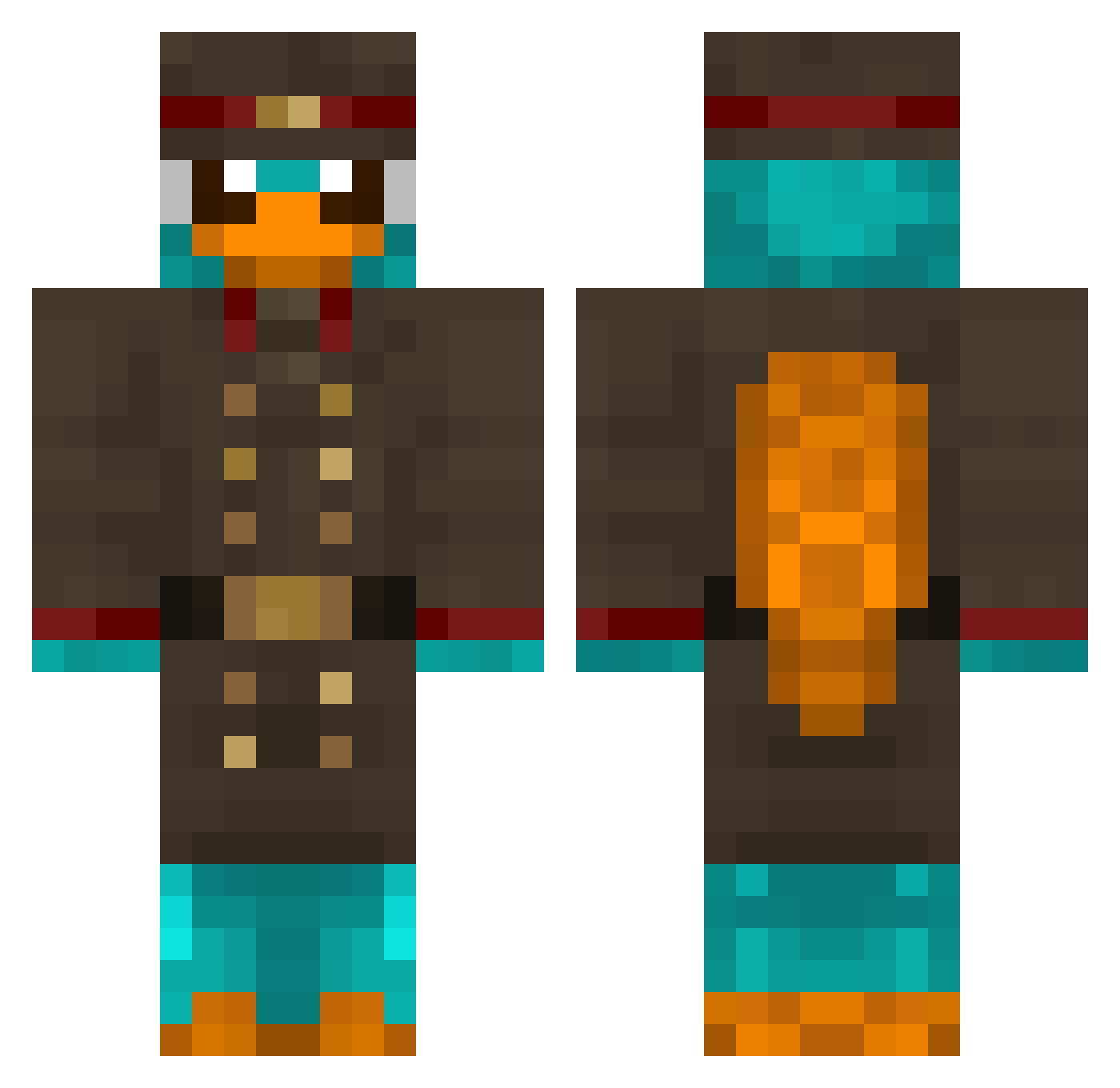 stevi_zika Minecraft skin, front and back view