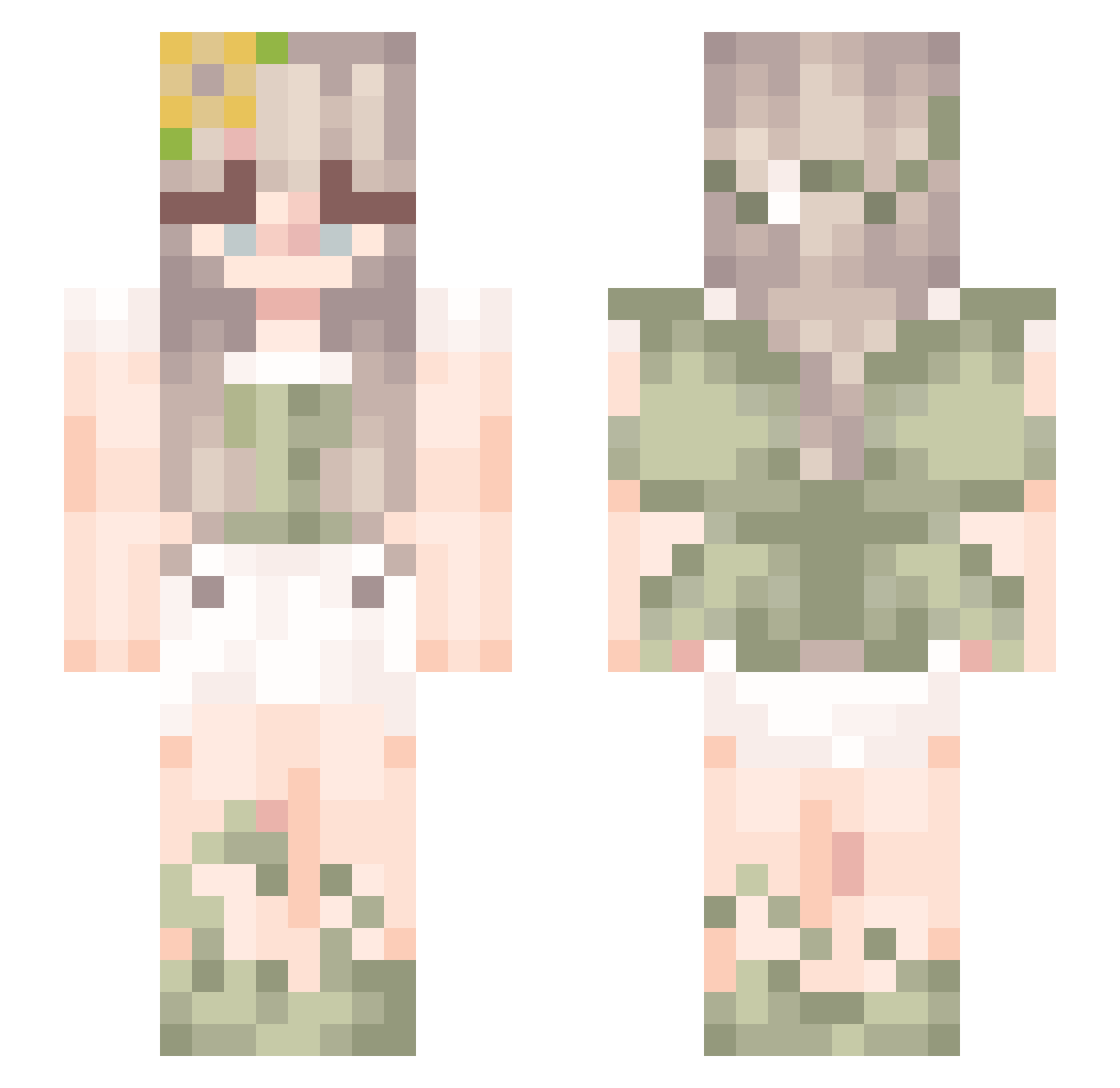 Charoxo Minecraft skin, front and back view