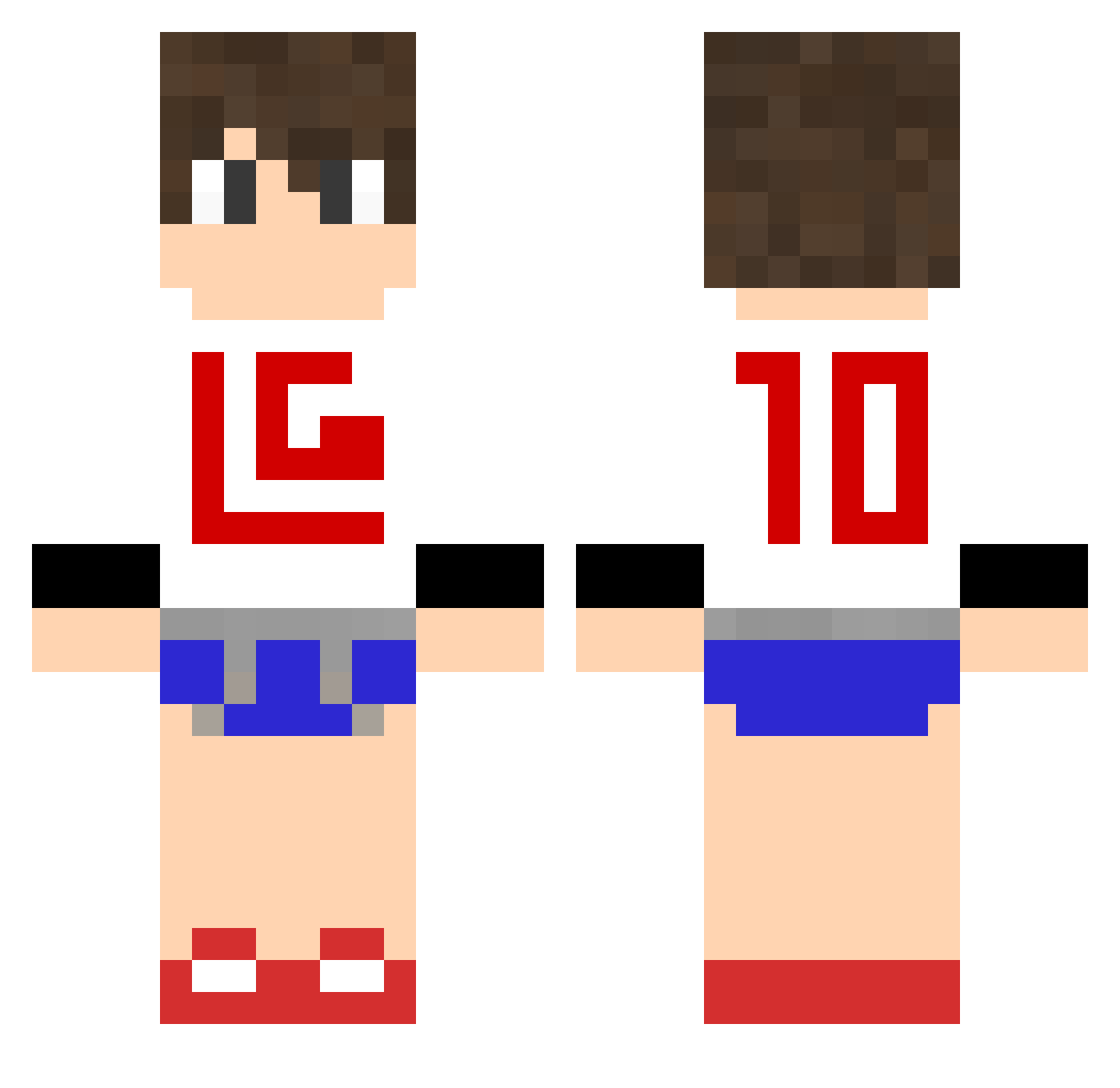 LGZADA01 Minecraft skin, front and back view