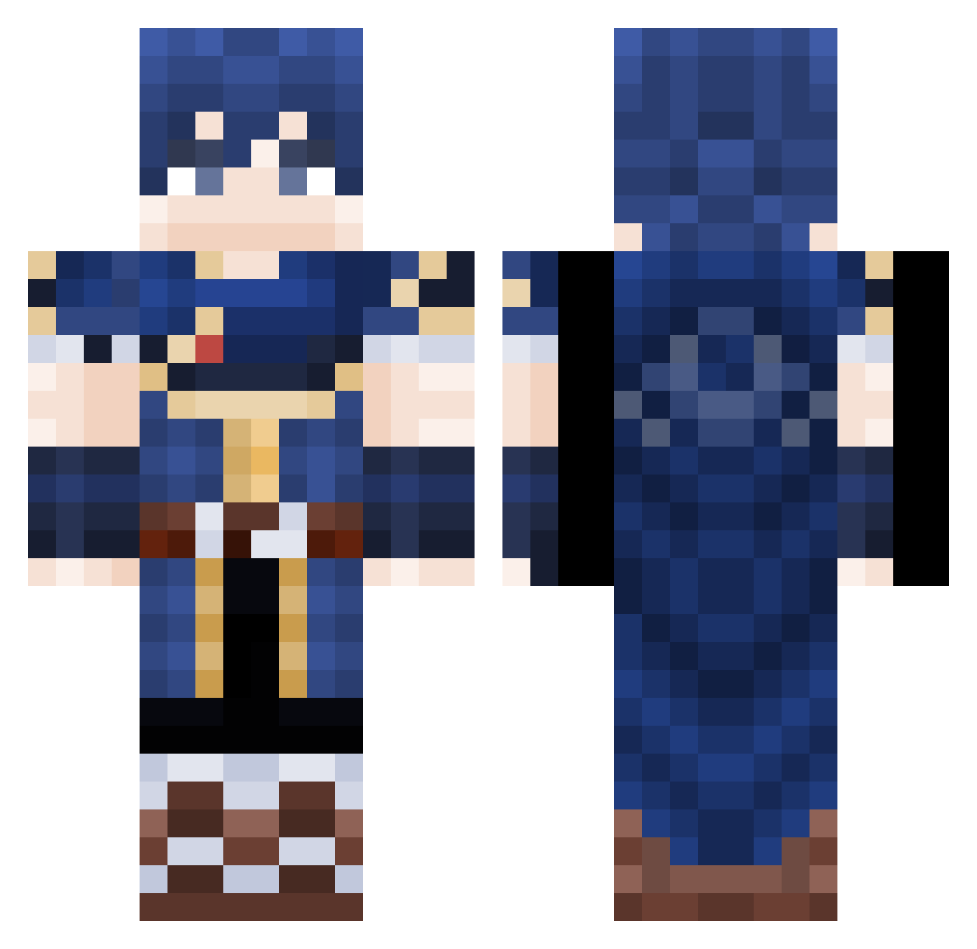 Thawless Minecraft skin, front and back view