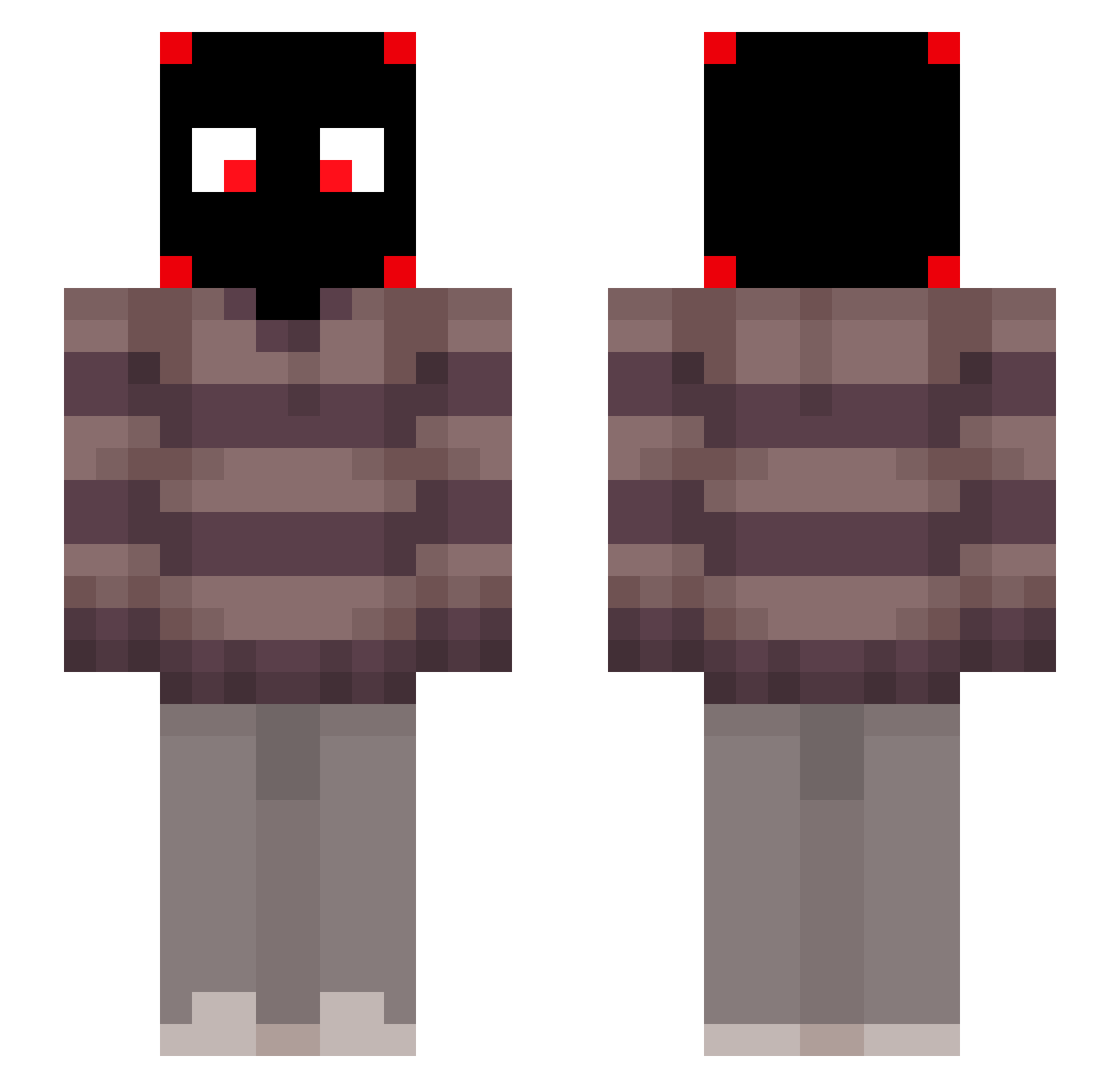 Raev2010 Minecraft skin, front and back view