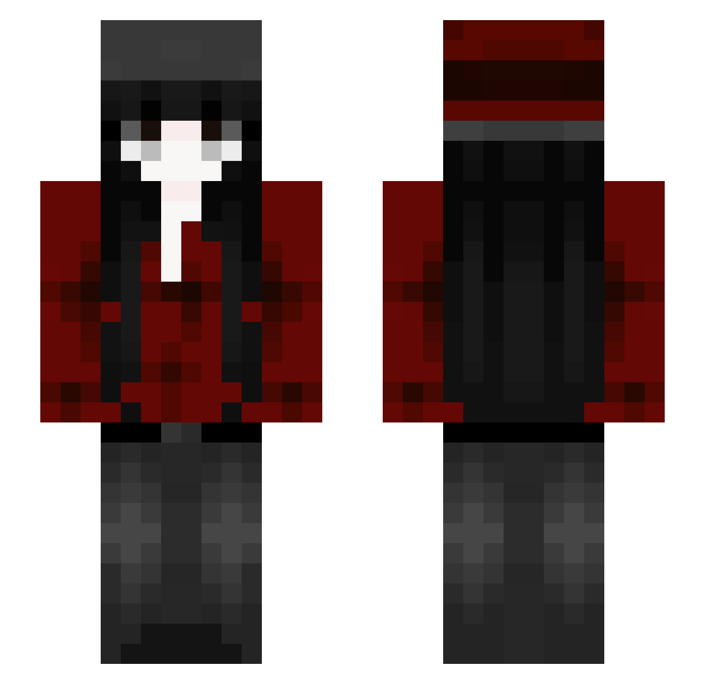 slxxpxx Minecraft skin, front and back view