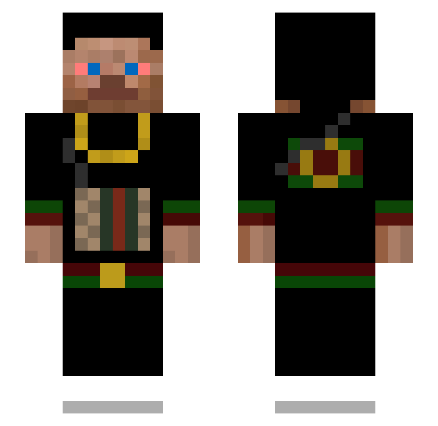 keithwrld Minecraft skin, front and back view