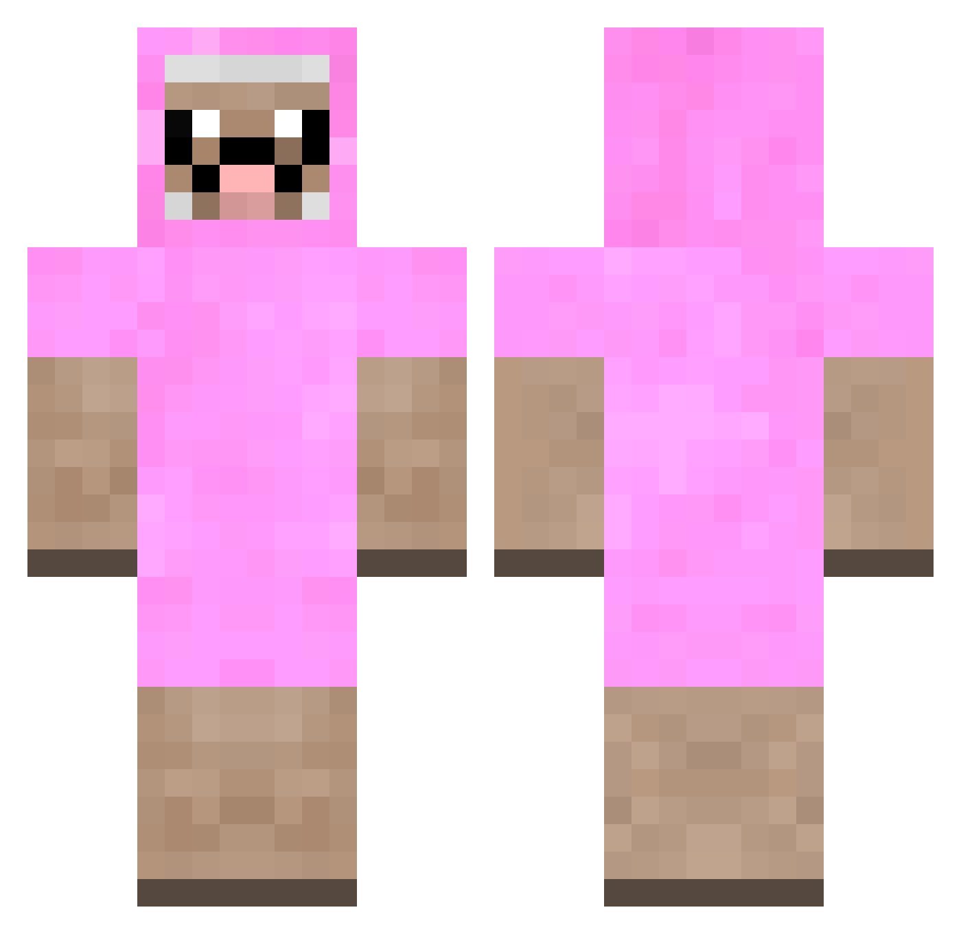 LoadingLibraries Minecraft skin, front and back view