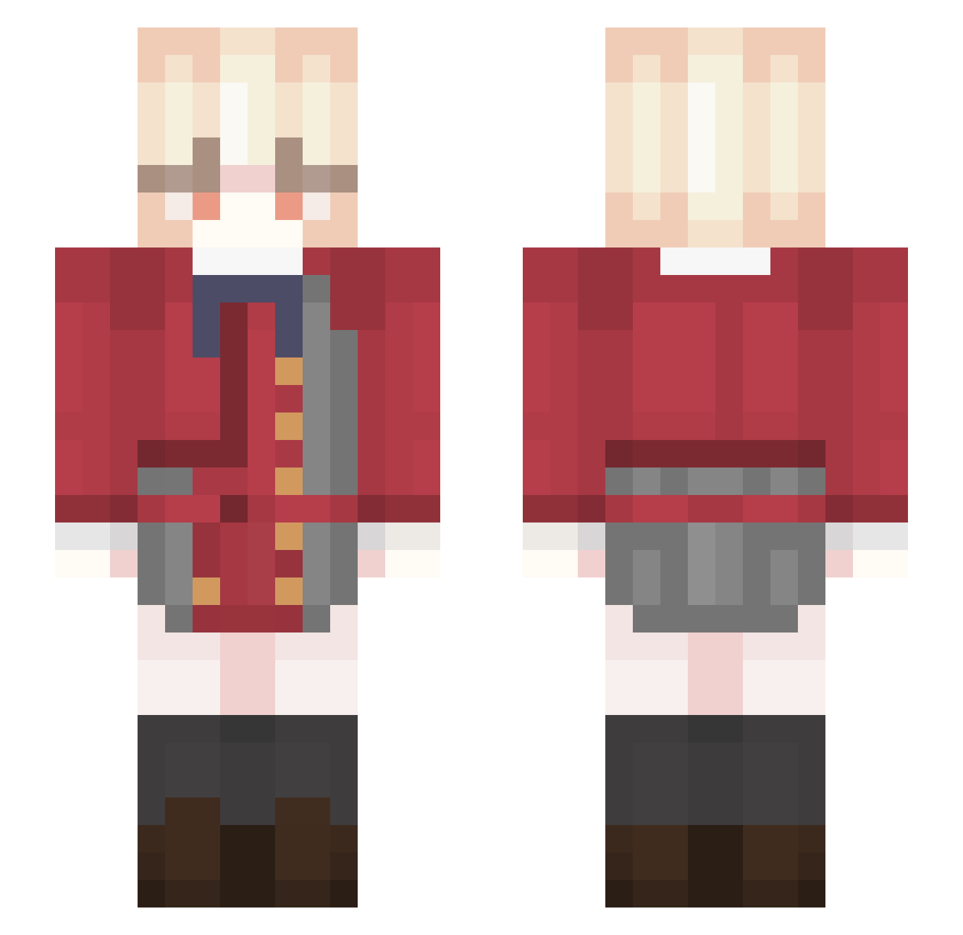 Hell_Junha08 Minecraft skin, front and back view