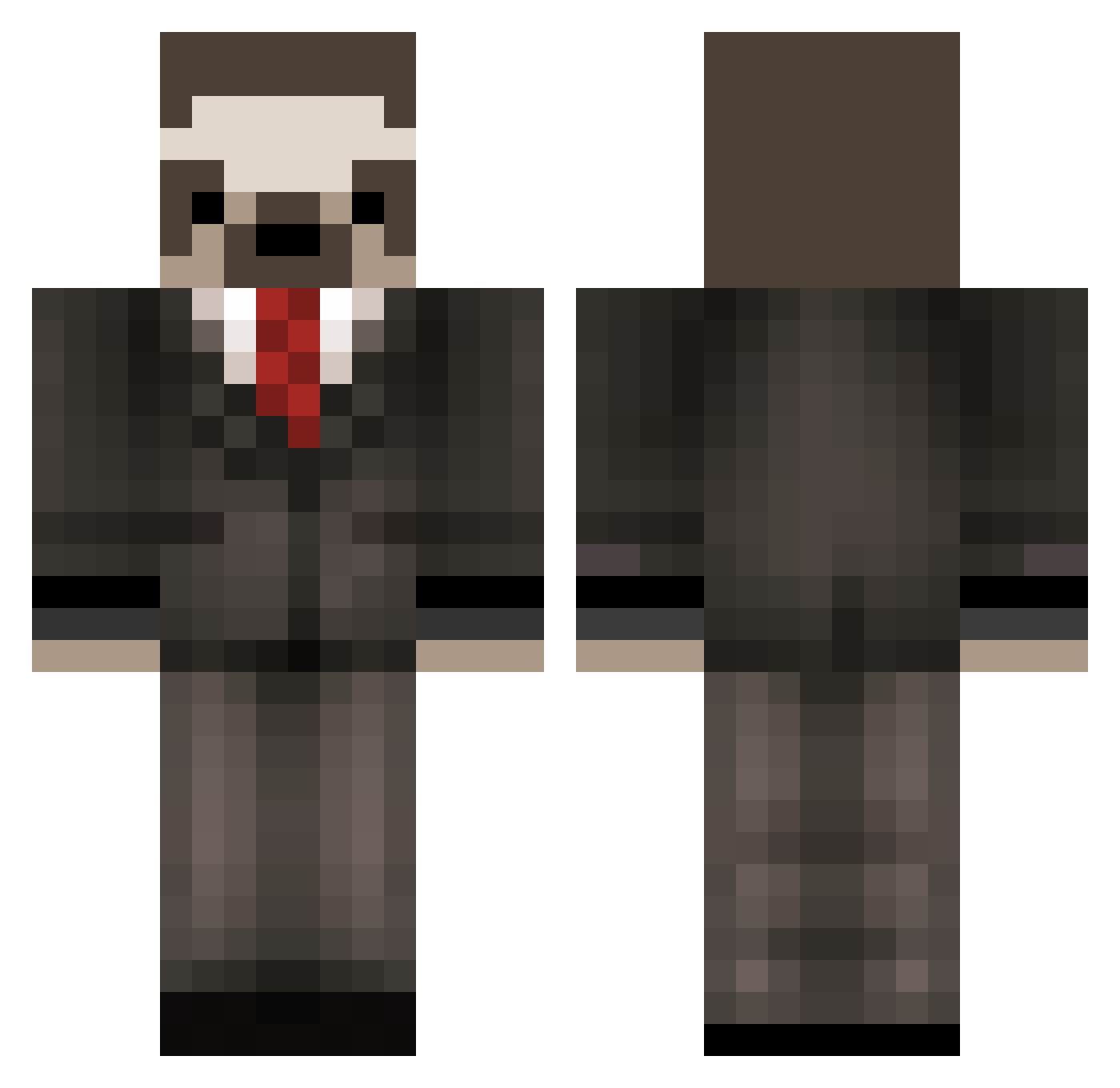 CarbonMC Minecraft skin, front and back view