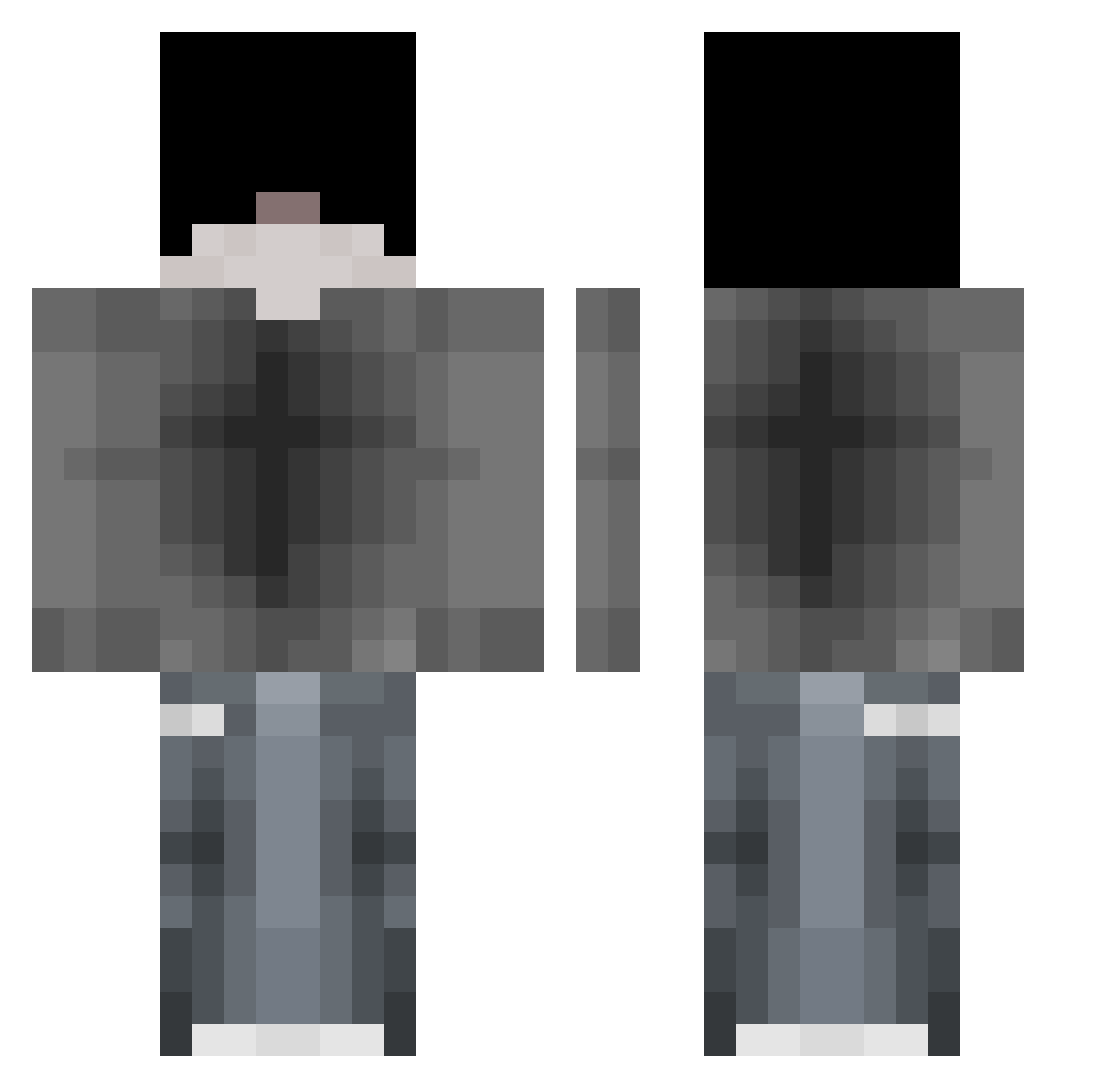 juutu Minecraft skin, front and back view