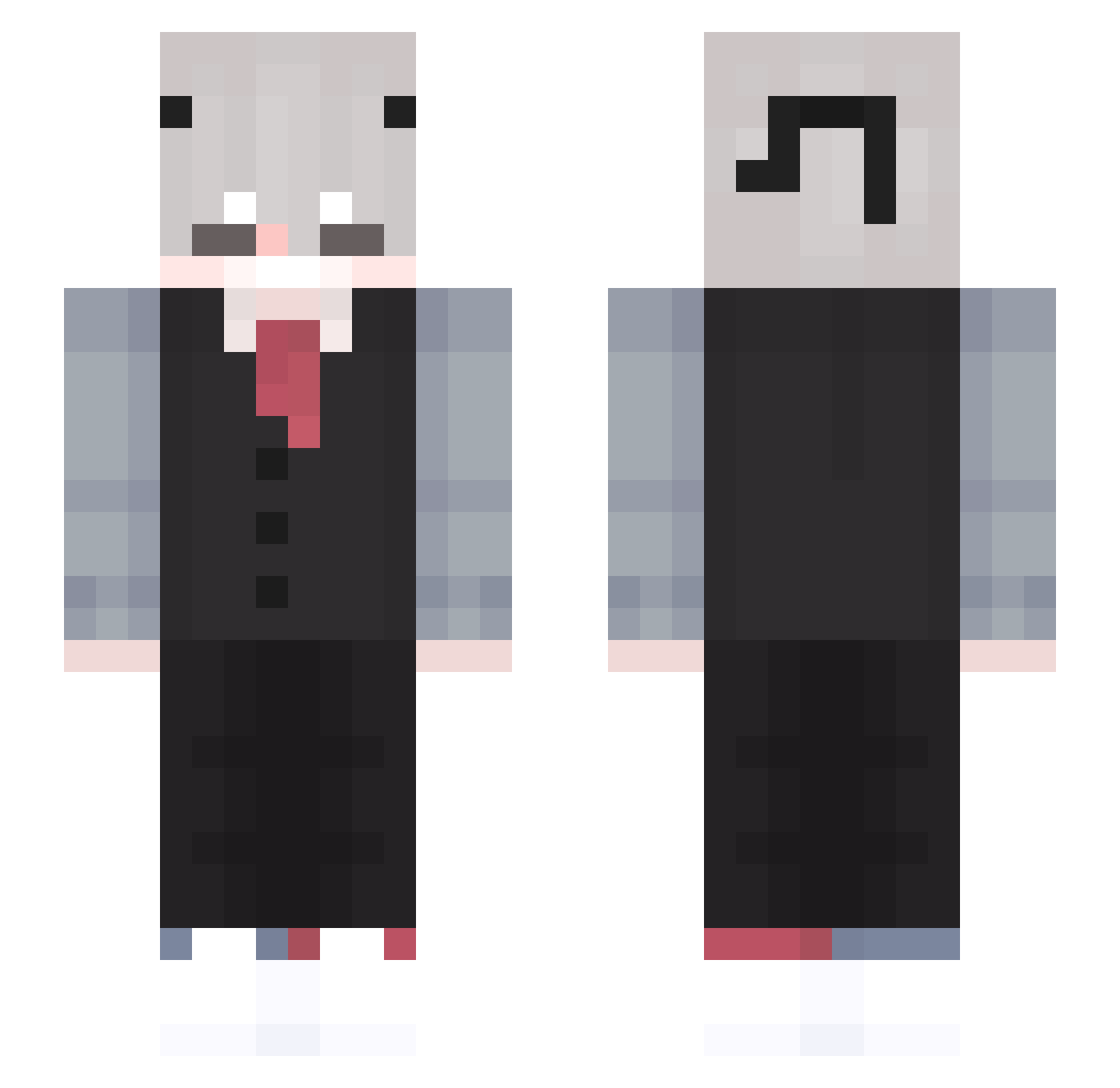 WiTaKoS Minecraft skin, front and back view