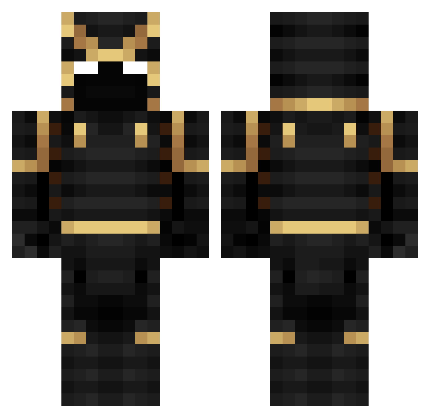 UniRealCS Minecraft skin, front and back view