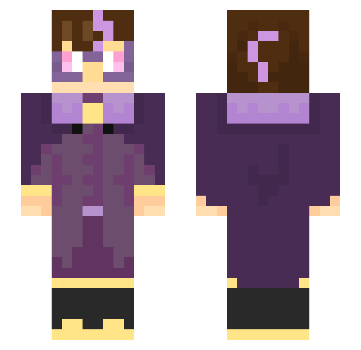 SkullCrusher1233 Minecraft skin, front and back view