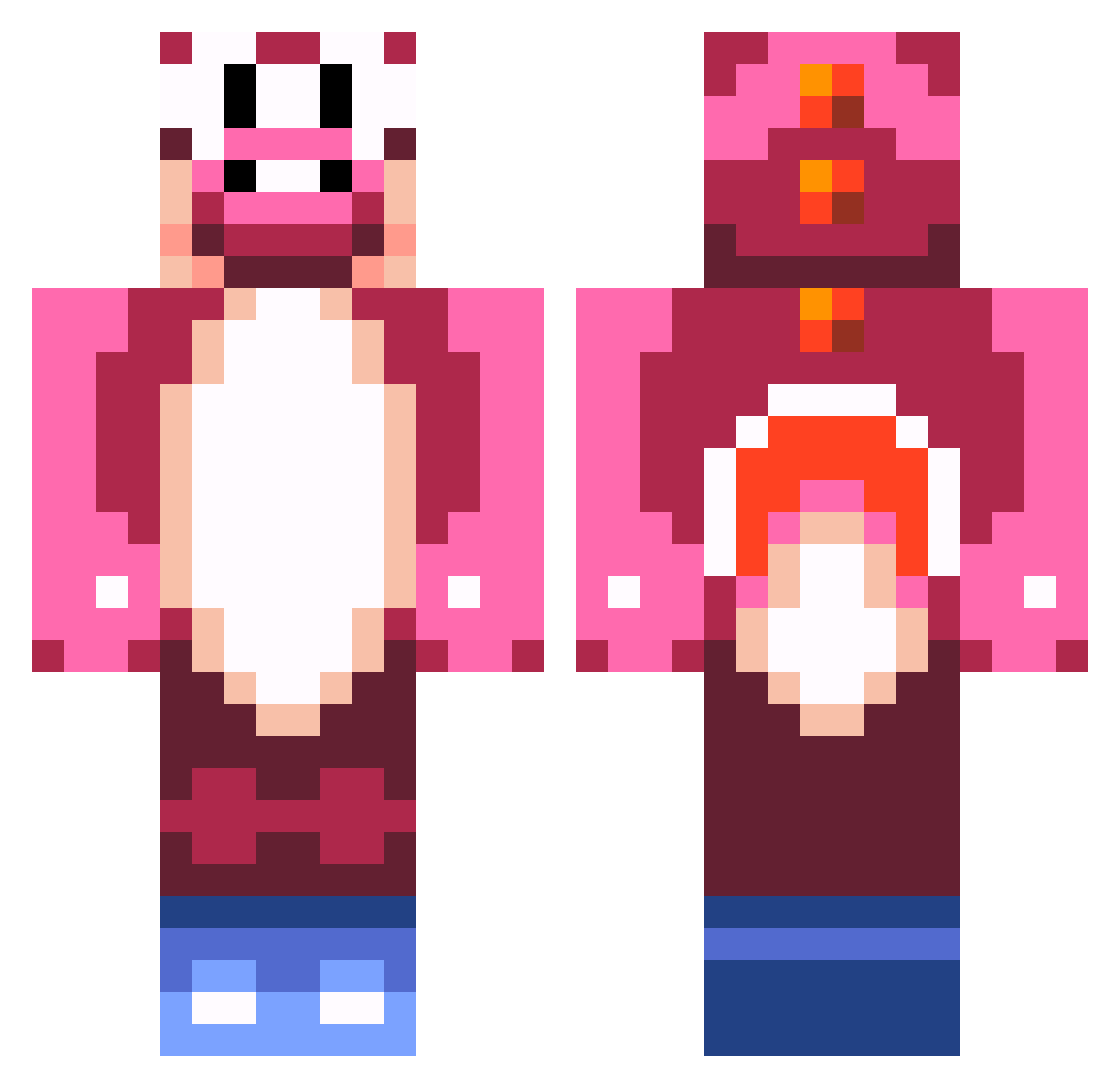 CelinaMorow Minecraft skin, front and back view