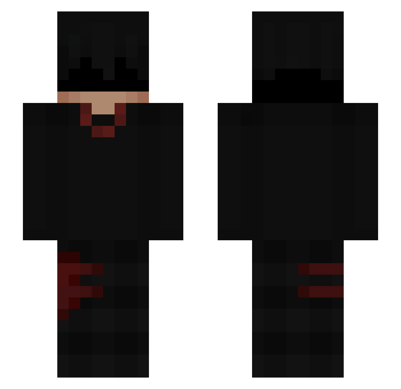 BlackWolfReaper Minecraft skin, front and back view