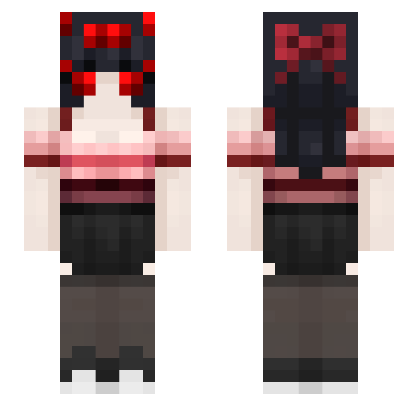 qCh1ll_ Minecraft skin, front and back view