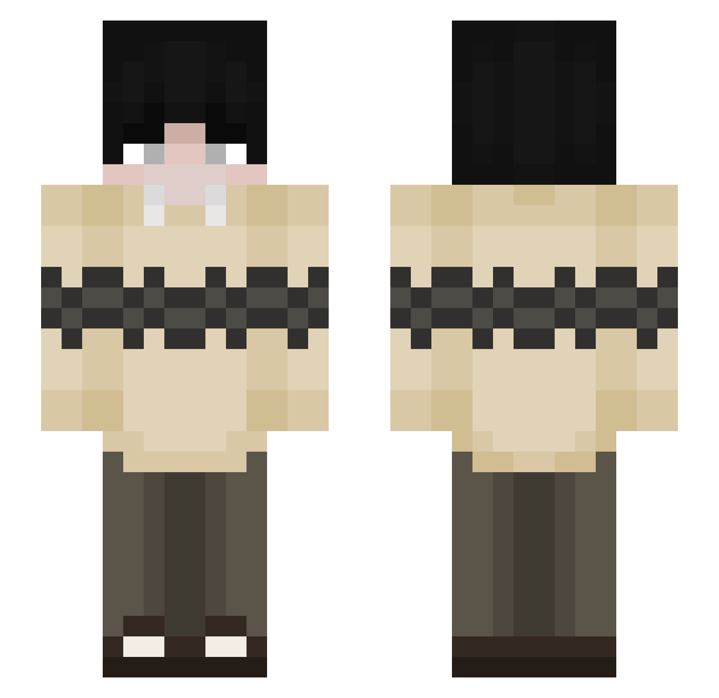therealjzlv Minecraft skin, front and back view