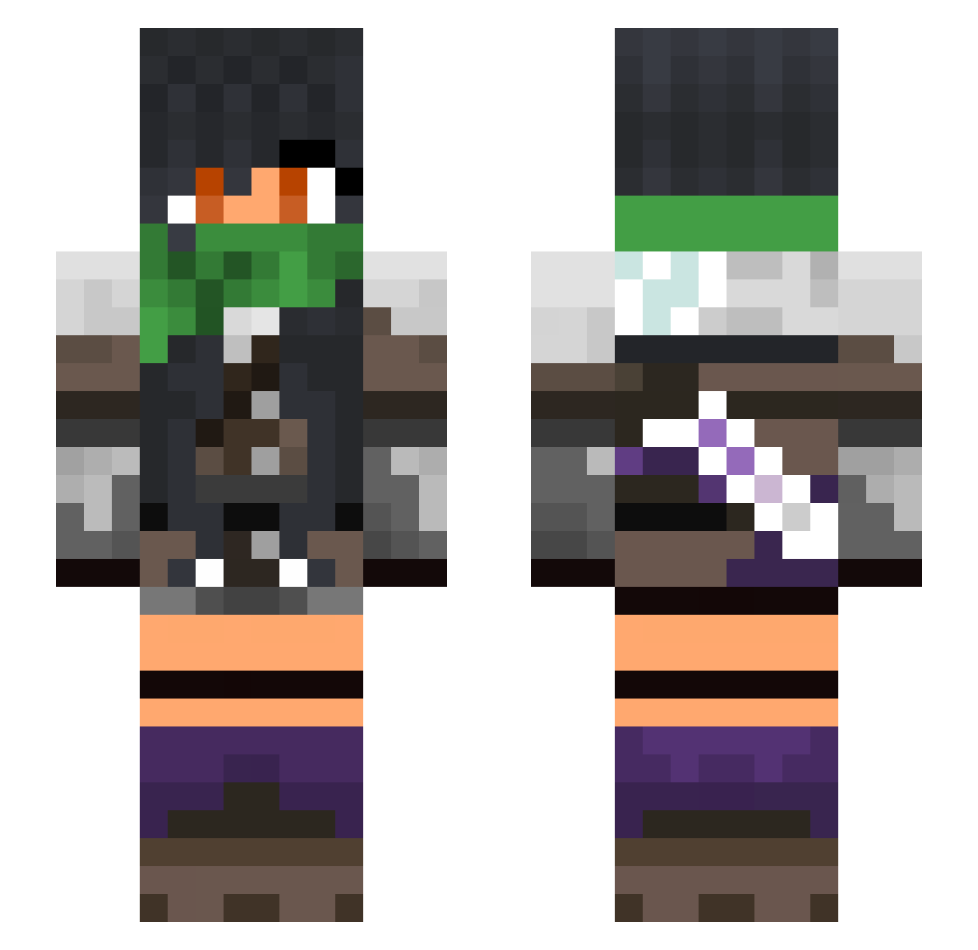 xxxalorah Minecraft skin, front and back view