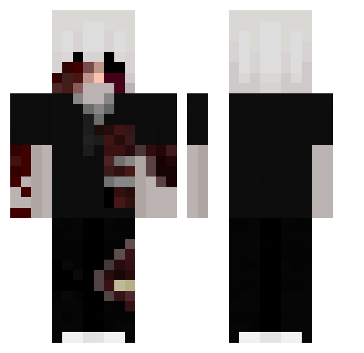 xyzwrld Minecraft skin, front and back view