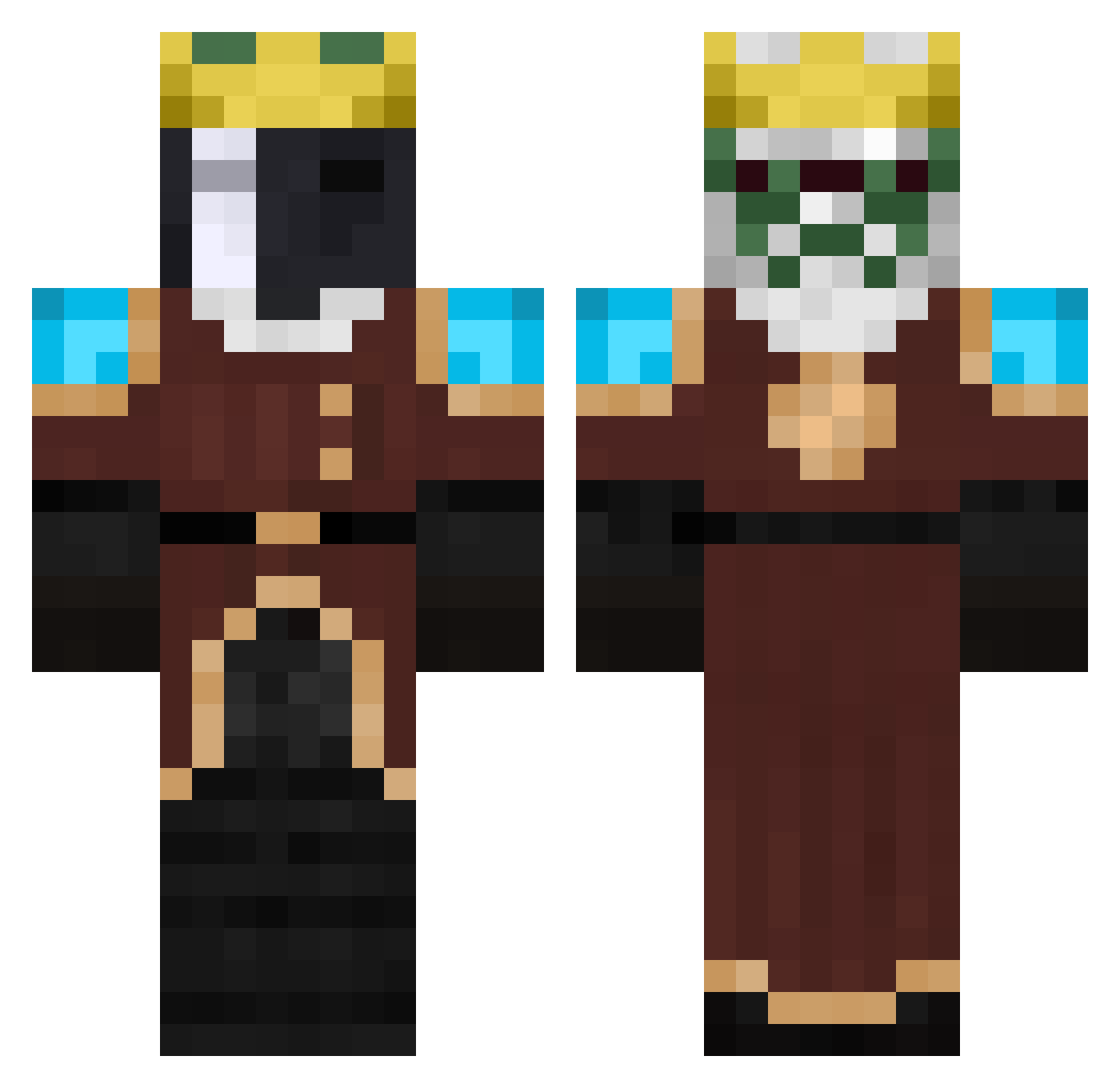 R1ckey Minecraft skin, front and back view
