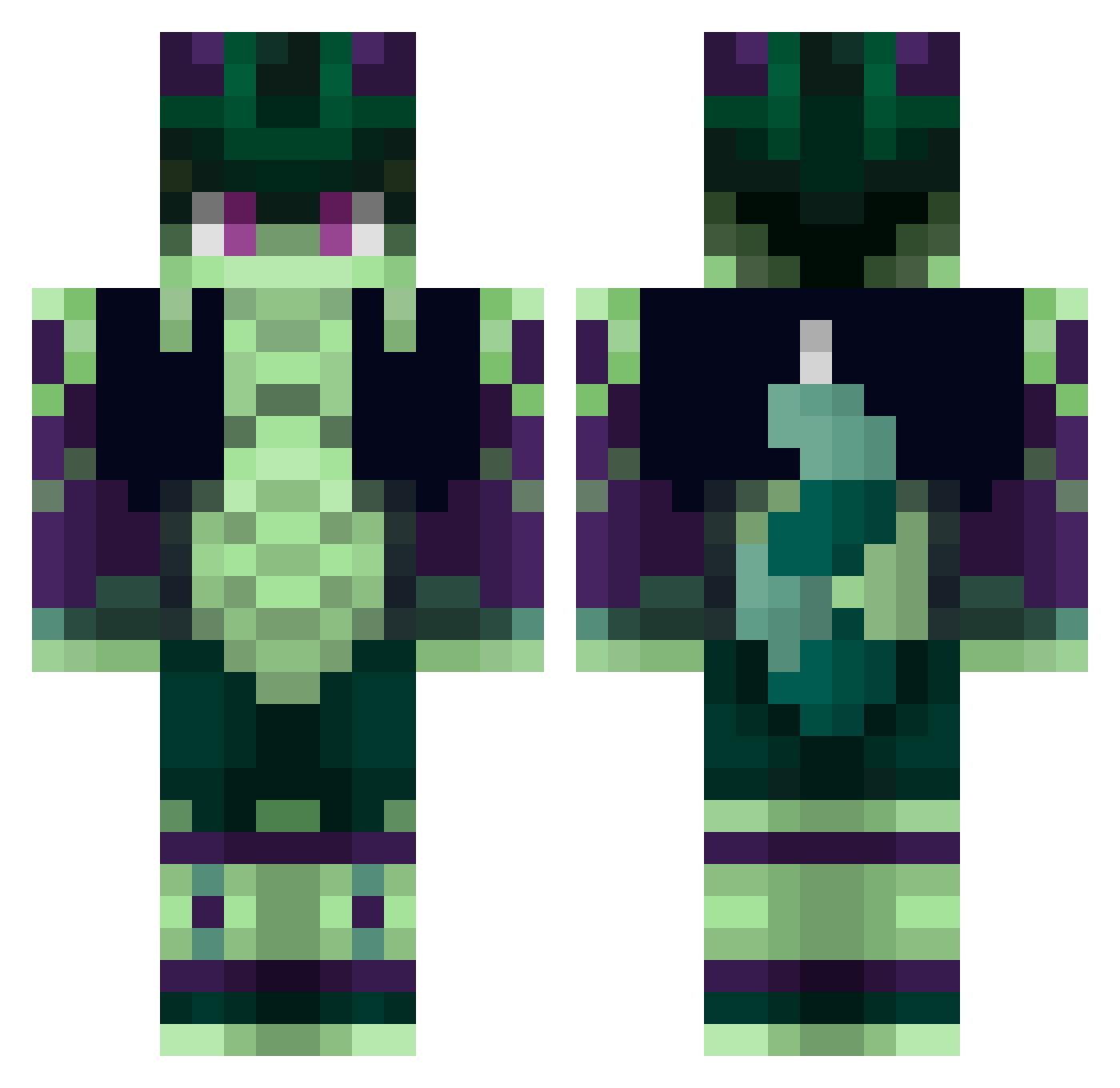 Raff01 Minecraft skin, front and back view