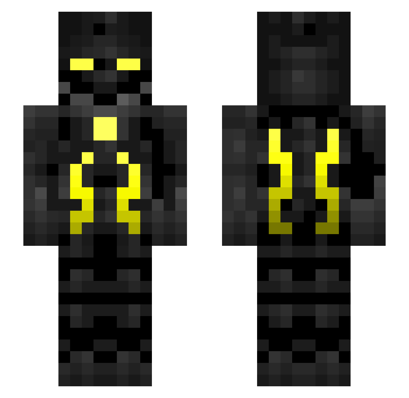 Ravingly Minecraft skin, front and back view