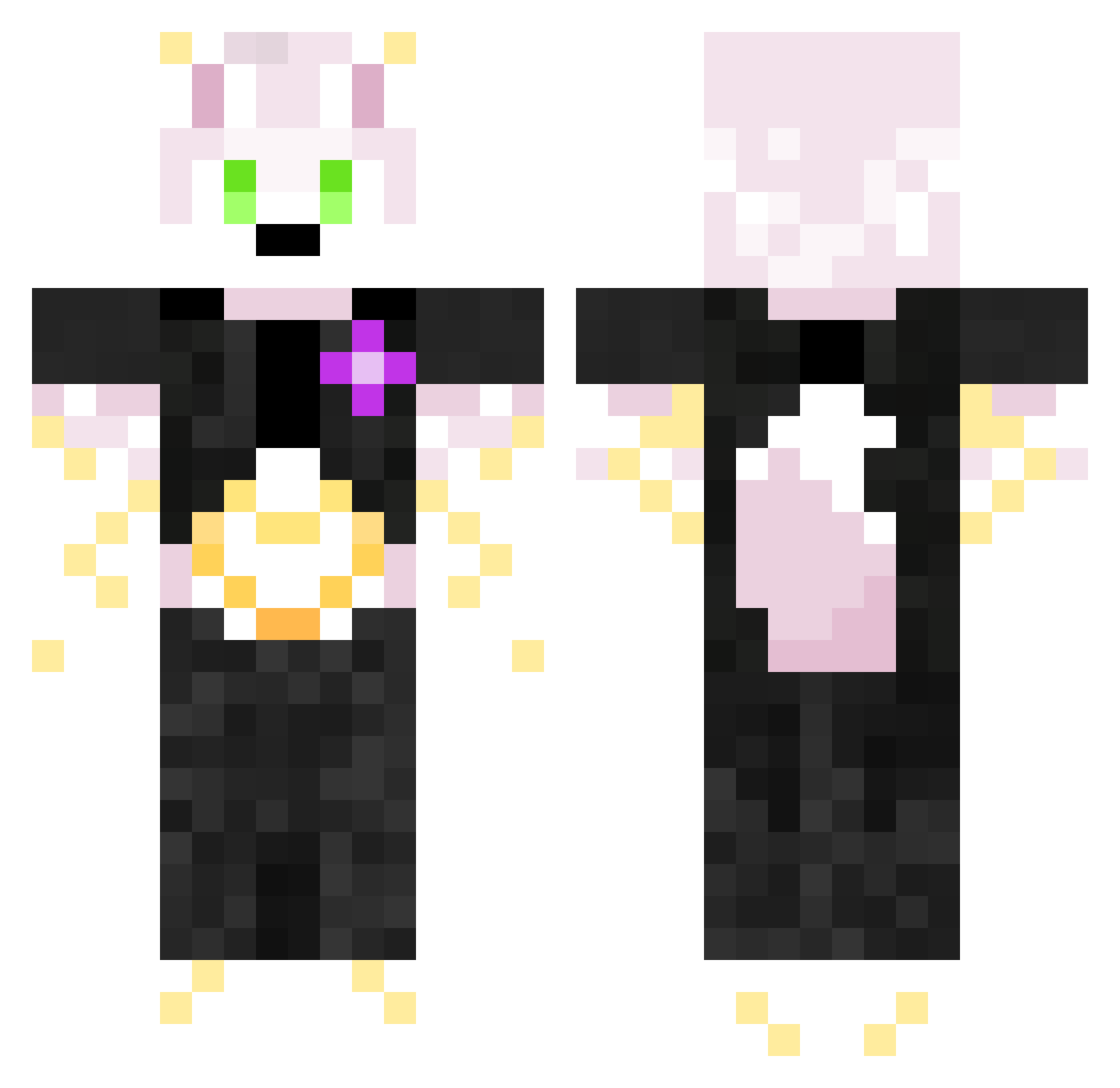 SafaAstik Minecraft skin, front and back view