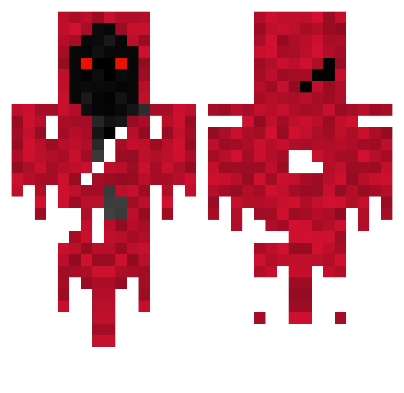 xoAnti Minecraft skin, front and back view