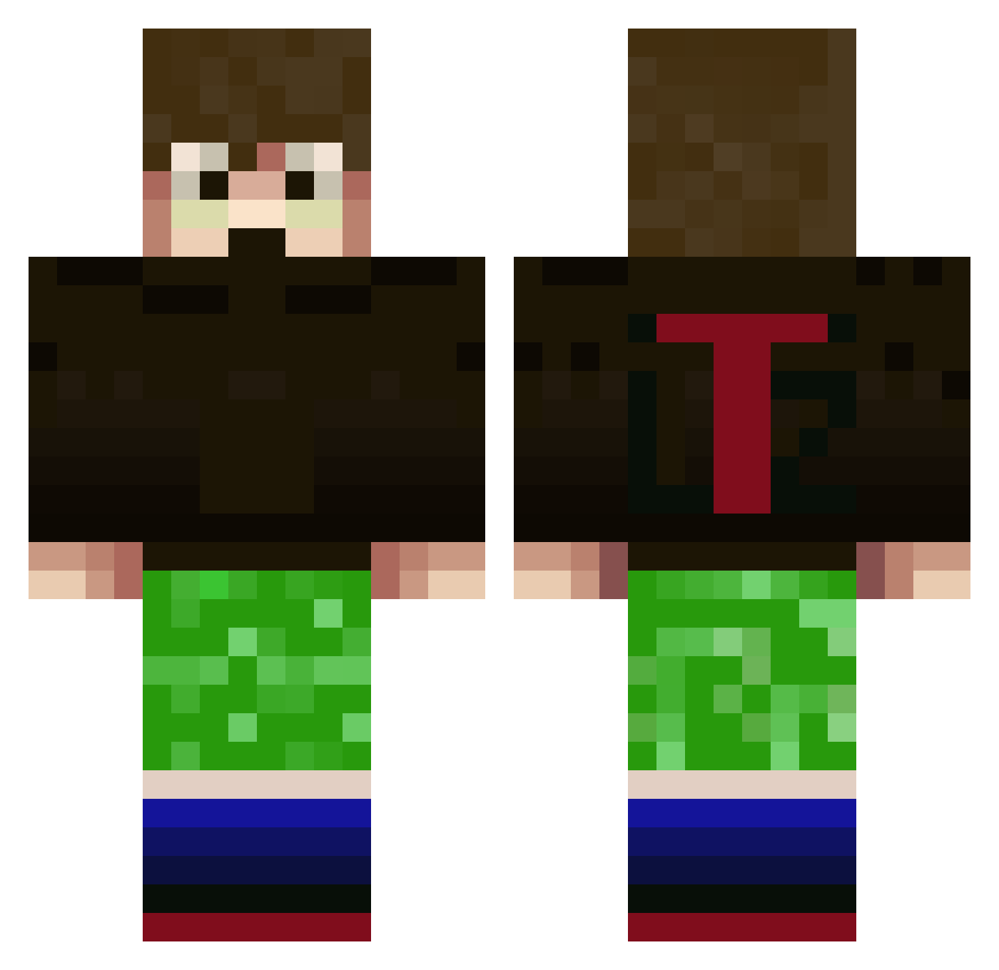 Tavolz Minecraft skin, front and back view